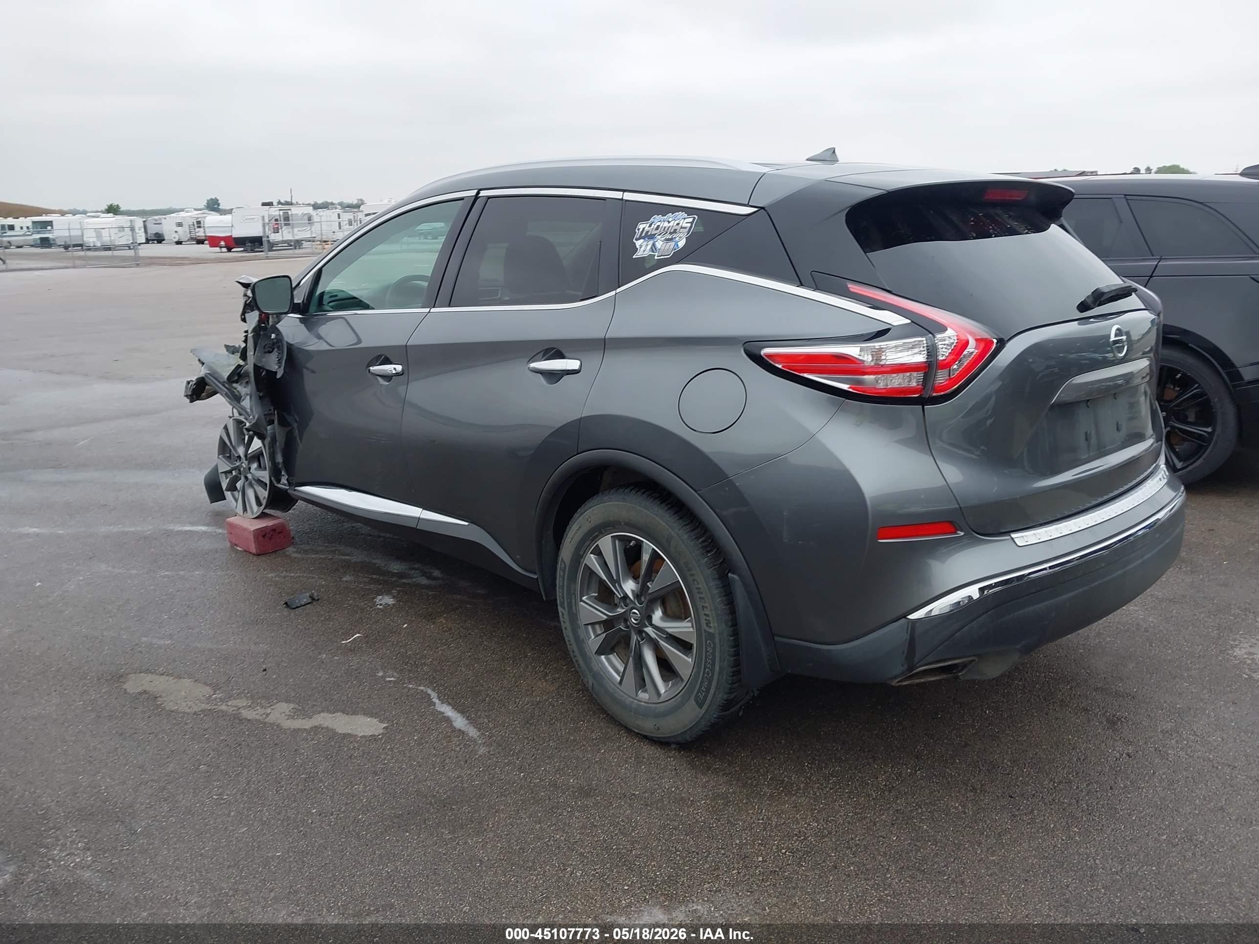 2015 Nissan Murano Sl Gray vin: 5N1AZ2MG6FN238990