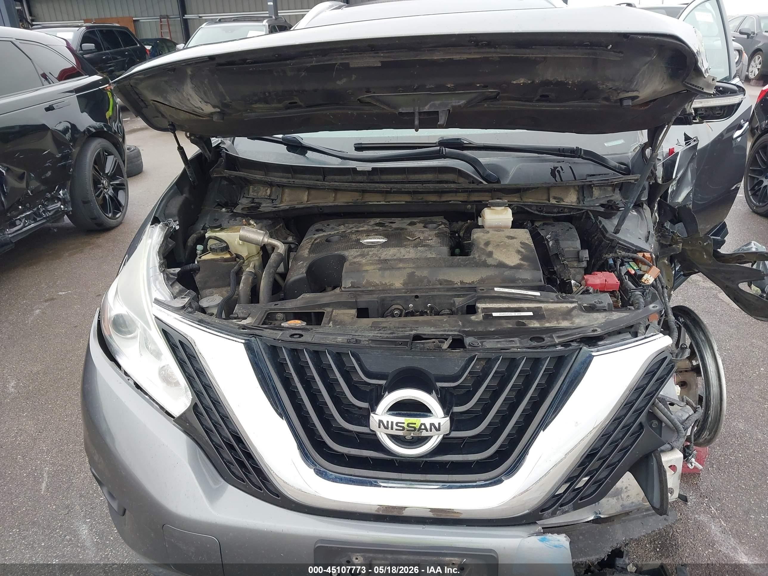 2015 Nissan Murano Sl Gray vin: 5N1AZ2MG6FN238990