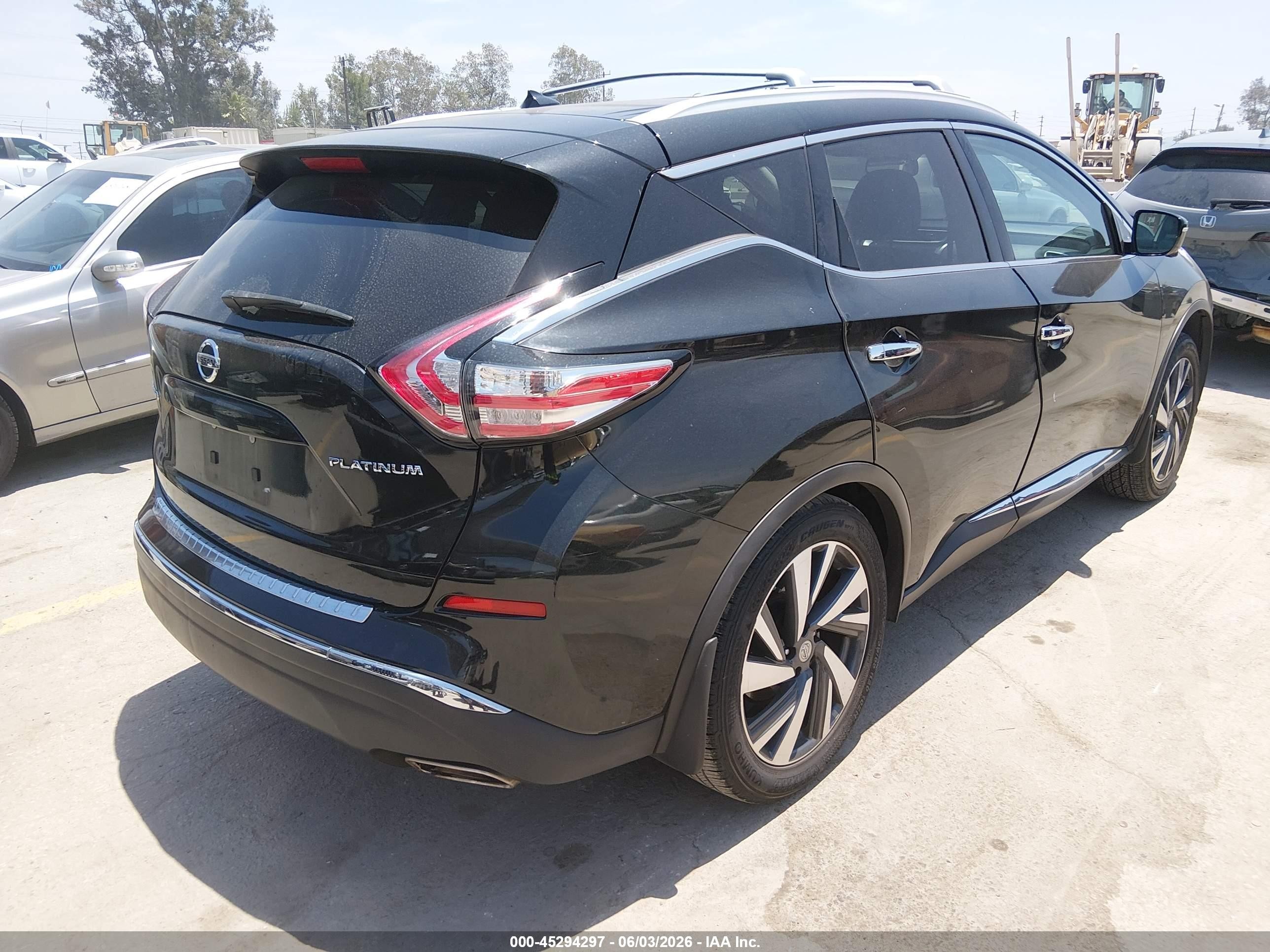 2015 Nissan Murano Platinum Black vin: 5N1AZ2MG6FN260262