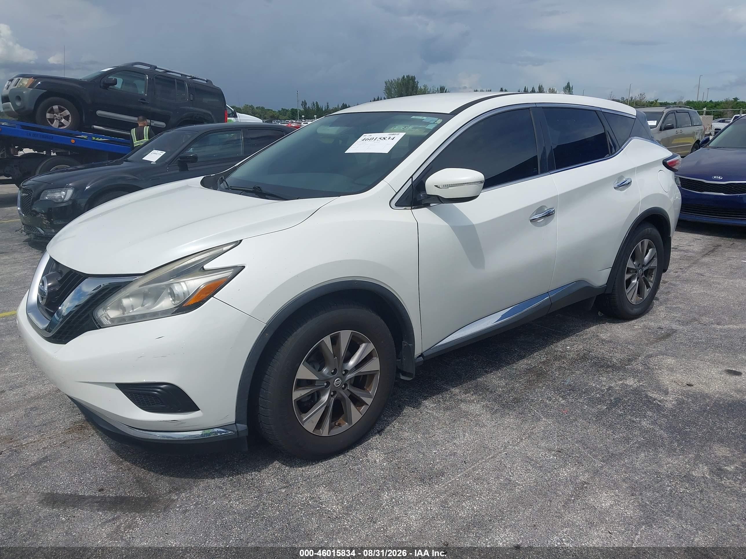 2015 Nissan Murano S White vin: 5N1AZ2MG6FN277675