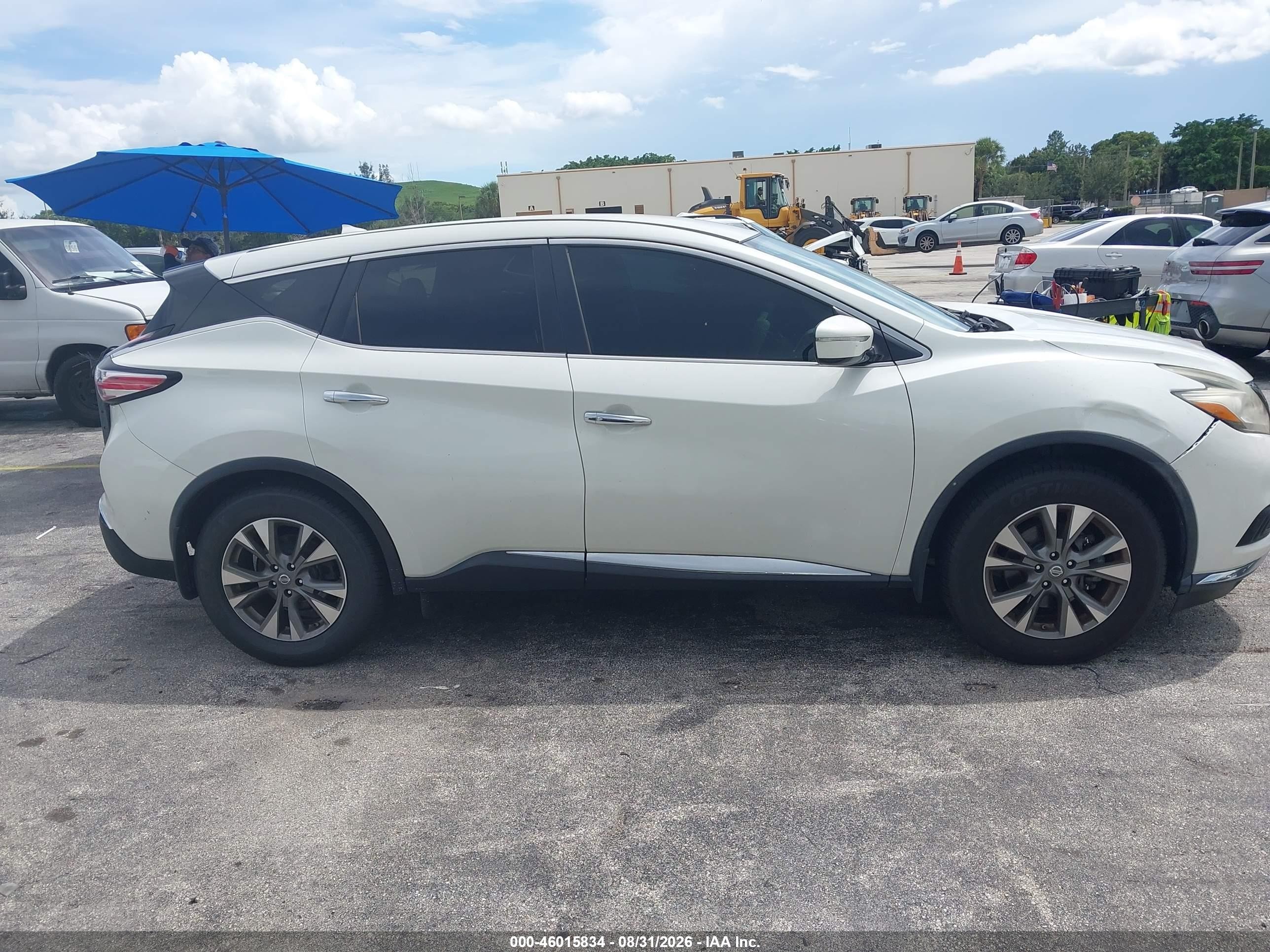2015 Nissan Murano S White vin: 5N1AZ2MG6FN277675