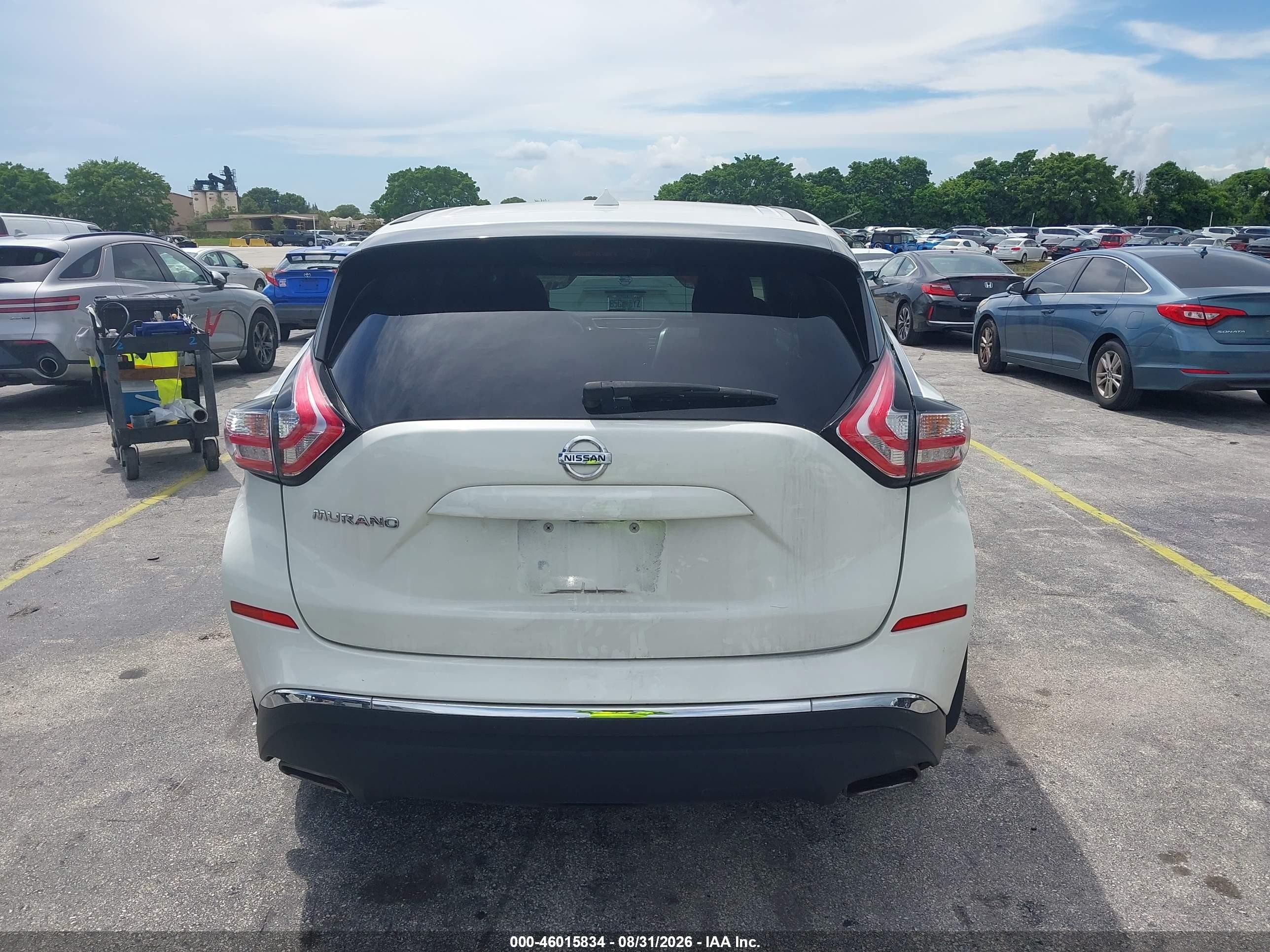 2015 Nissan Murano S White vin: 5N1AZ2MG6FN277675