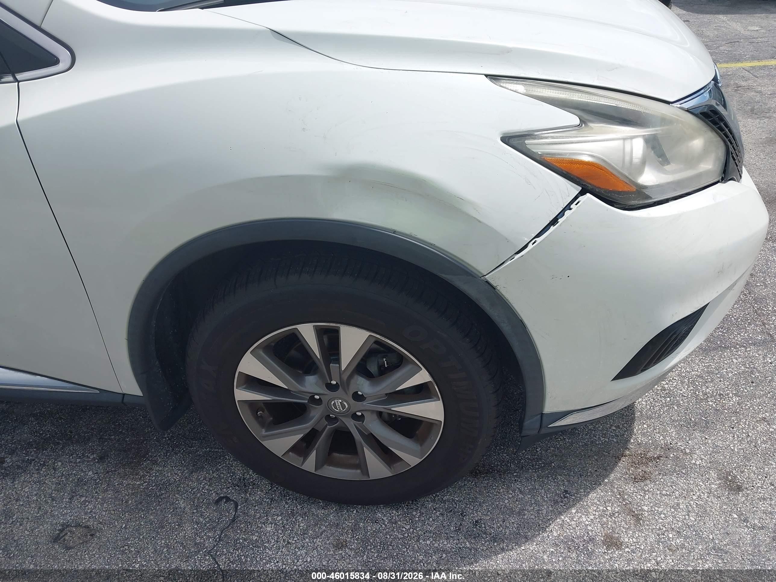2015 Nissan Murano S White vin: 5N1AZ2MG6FN277675