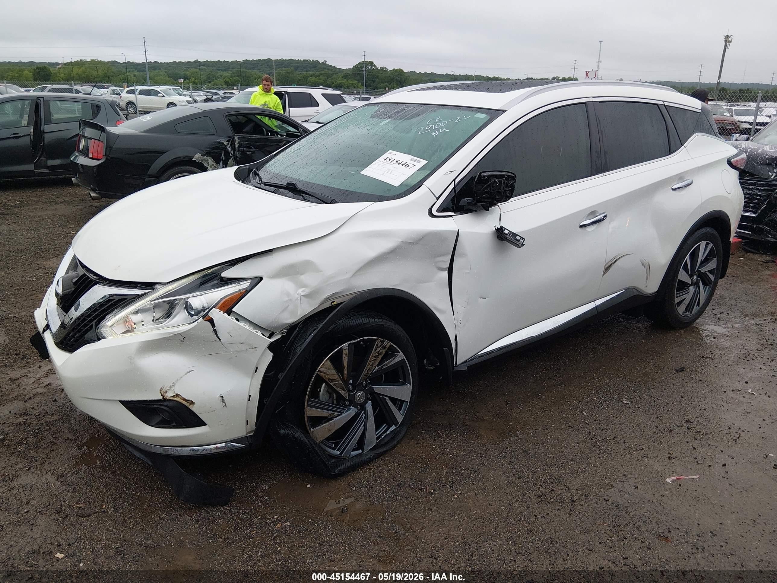 2015 Nissan Murano Platinum White vin: 5N1AZ2MG7FN211622
