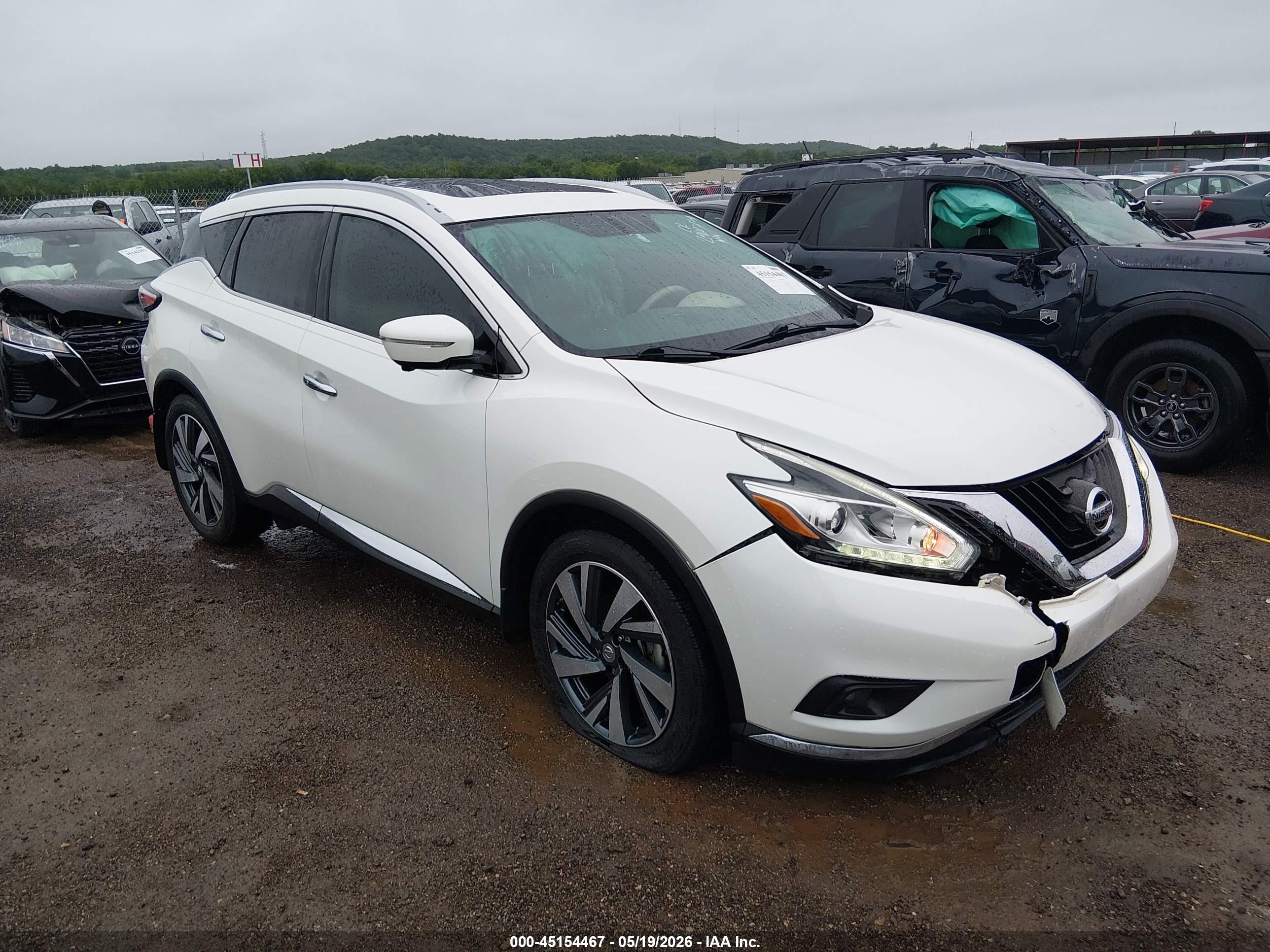 2015 Nissan Murano Platinum White vin: 5N1AZ2MG7FN211622