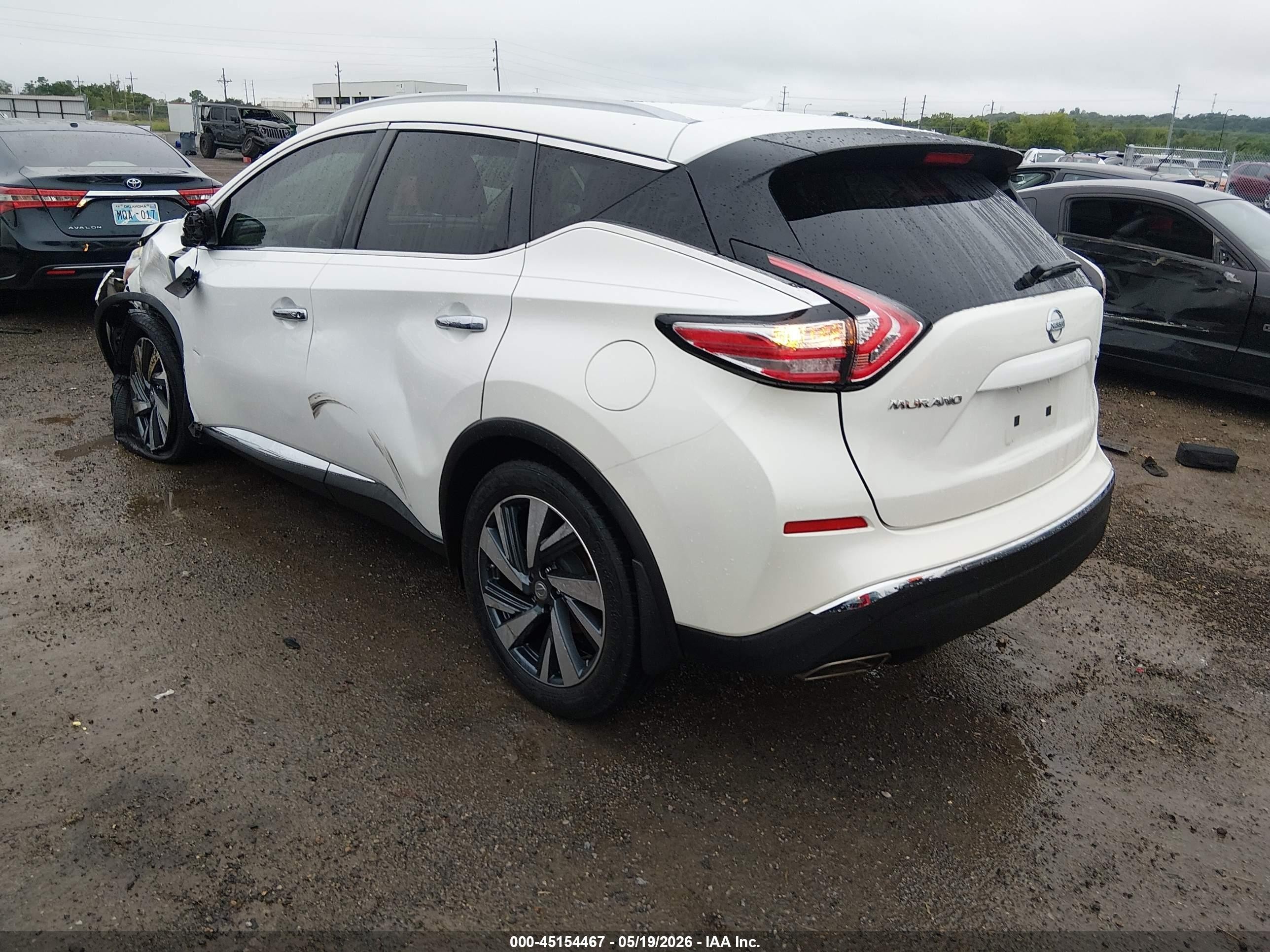 2015 Nissan Murano Platinum White vin: 5N1AZ2MG7FN211622