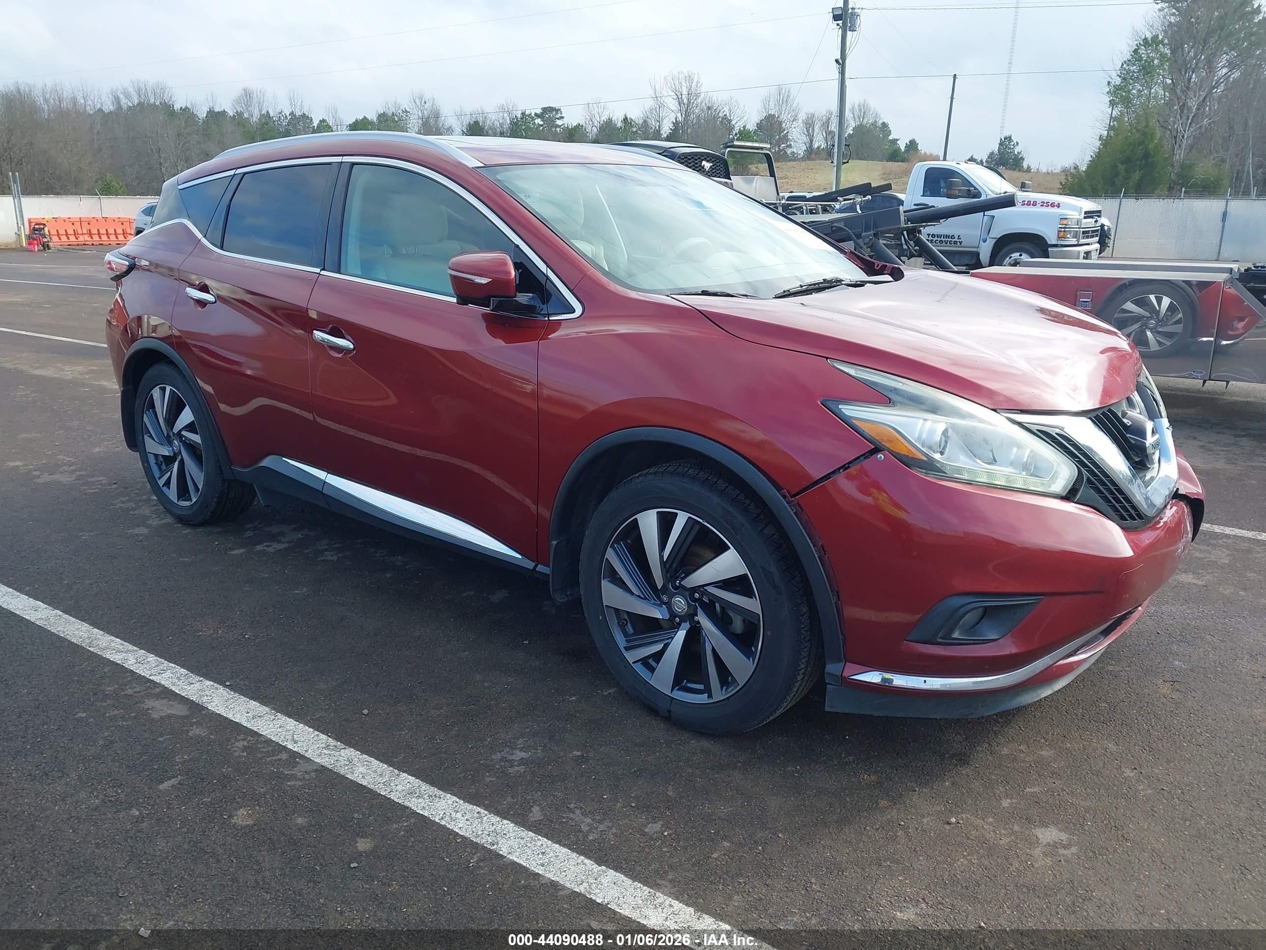 2015 Nissan Murano Platinum Бордовый vin: 5N1AZ2MG7FN214777