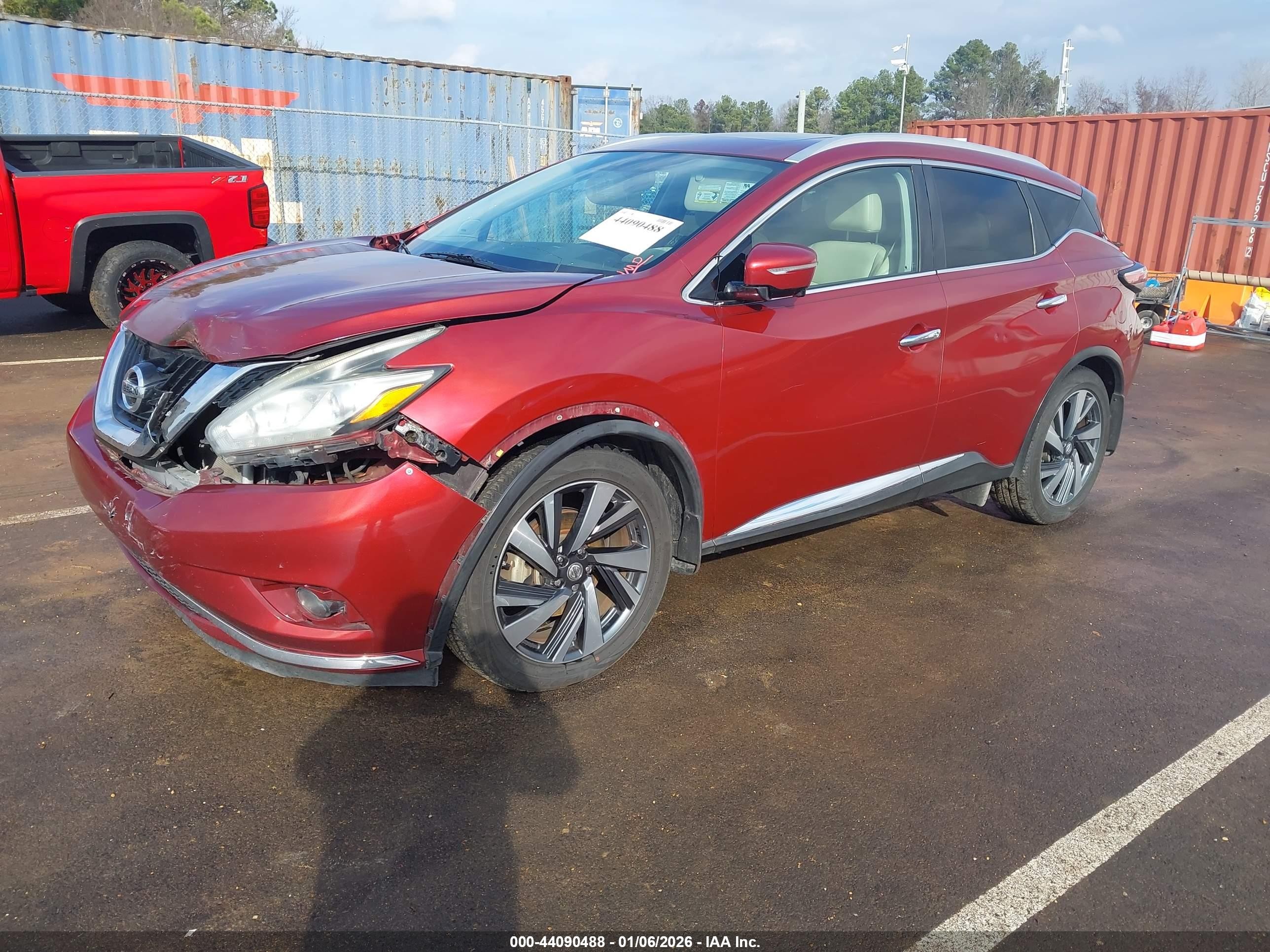 2015 Nissan Murano Platinum Бордовый vin: 5N1AZ2MG7FN214777