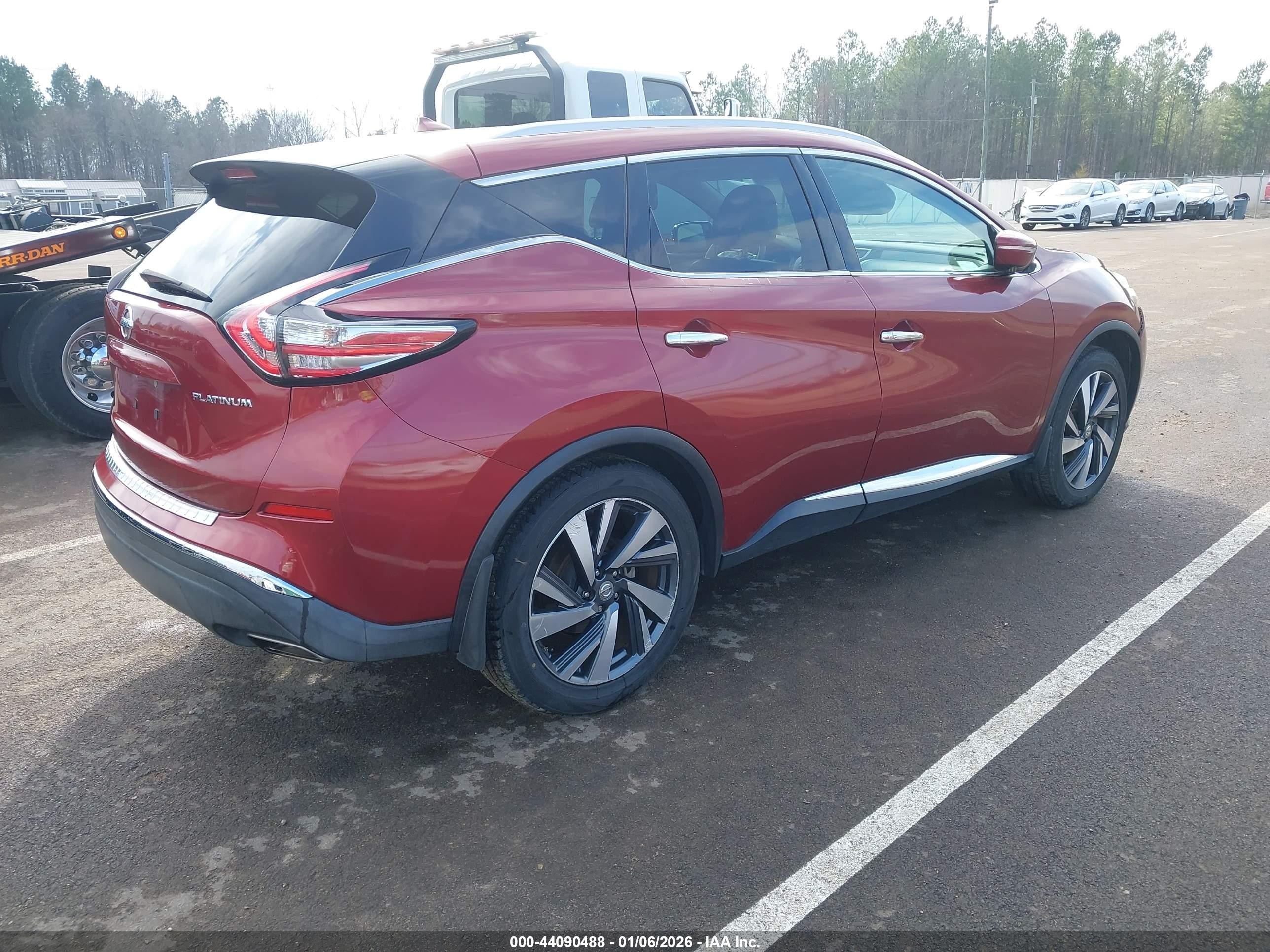 2015 Nissan Murano Platinum Бордовый vin: 5N1AZ2MG7FN214777
