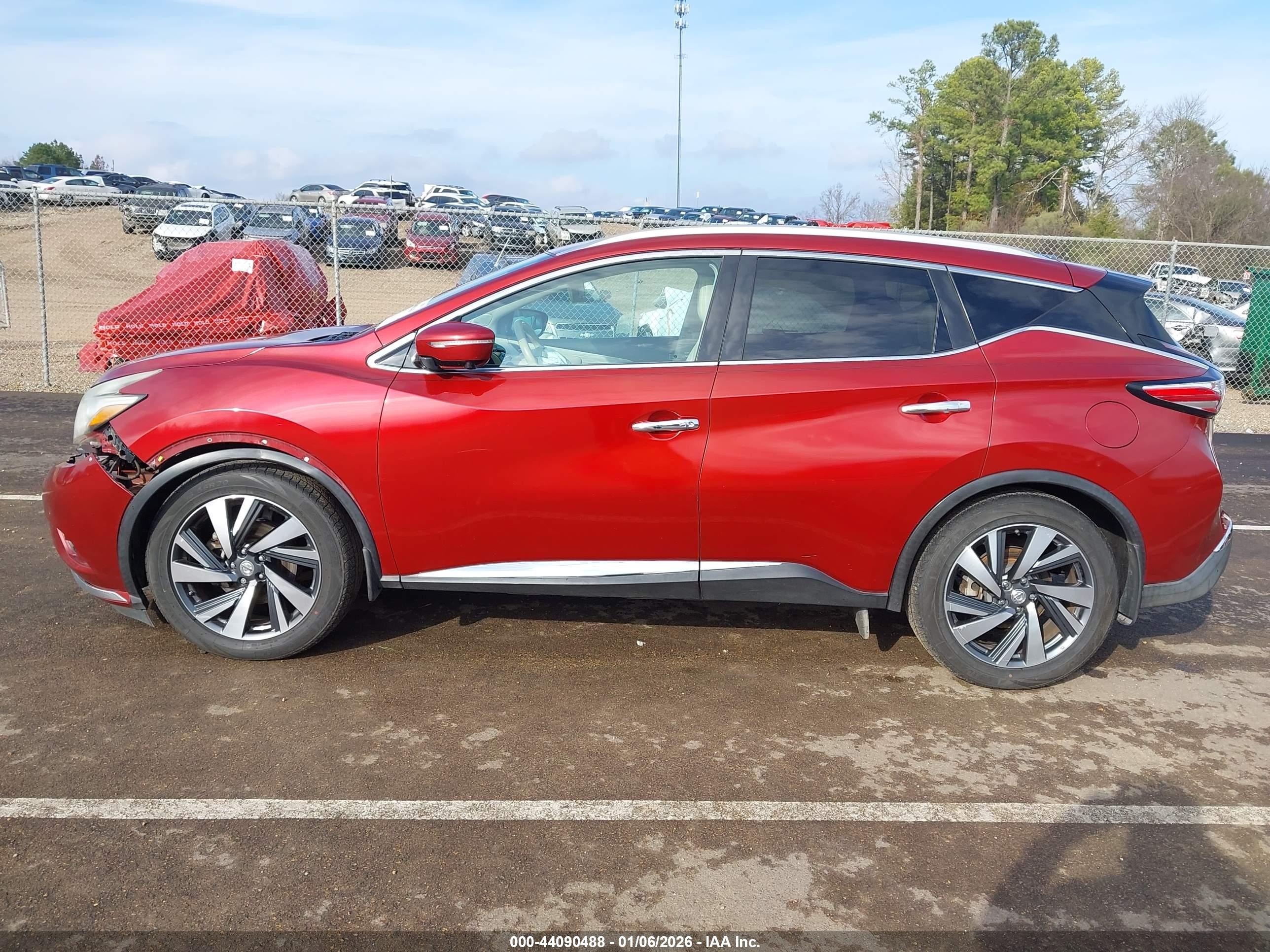 2015 Nissan Murano Platinum Бордовый vin: 5N1AZ2MG7FN214777