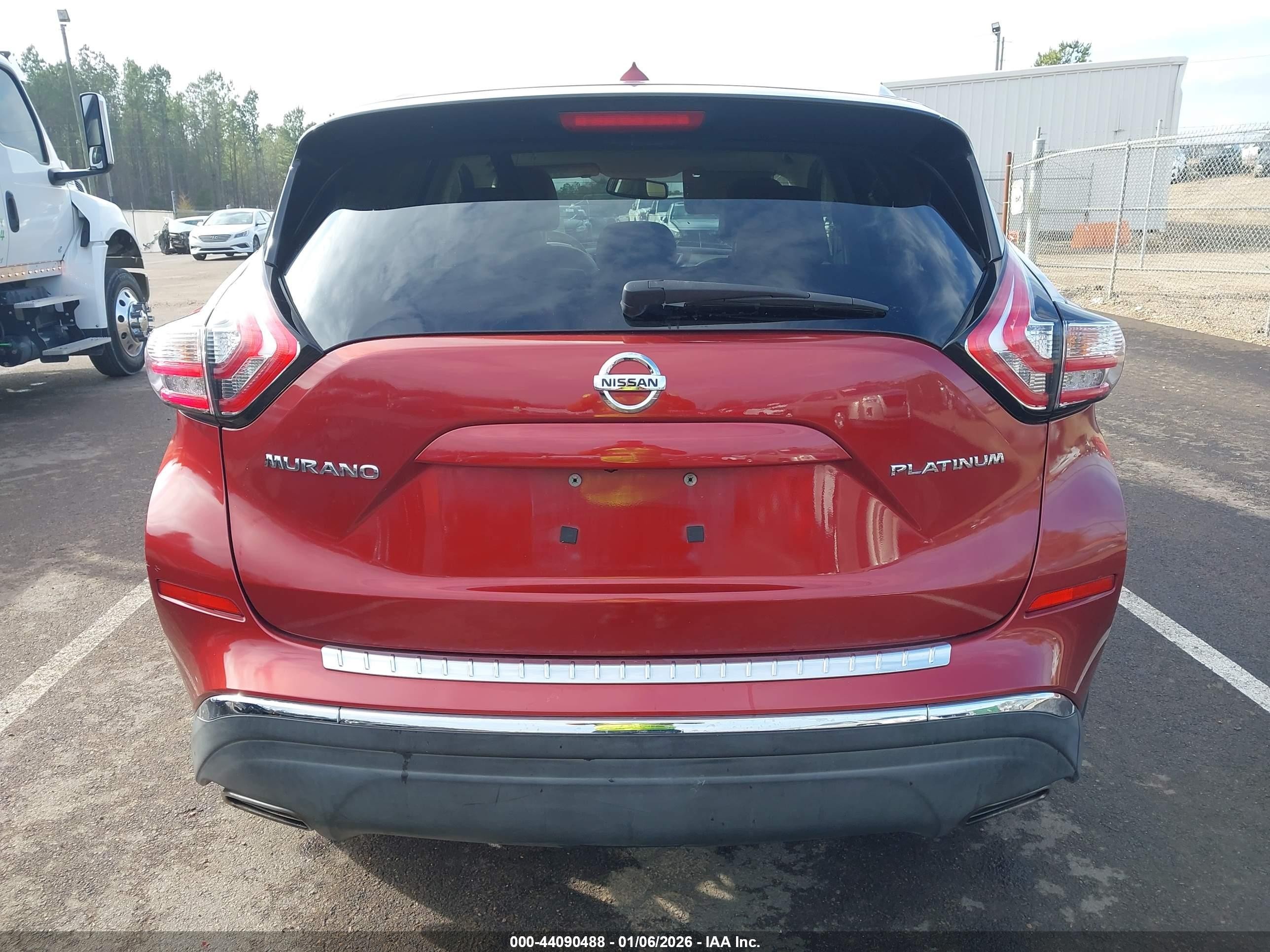 2015 Nissan Murano Platinum Бордовый vin: 5N1AZ2MG7FN214777