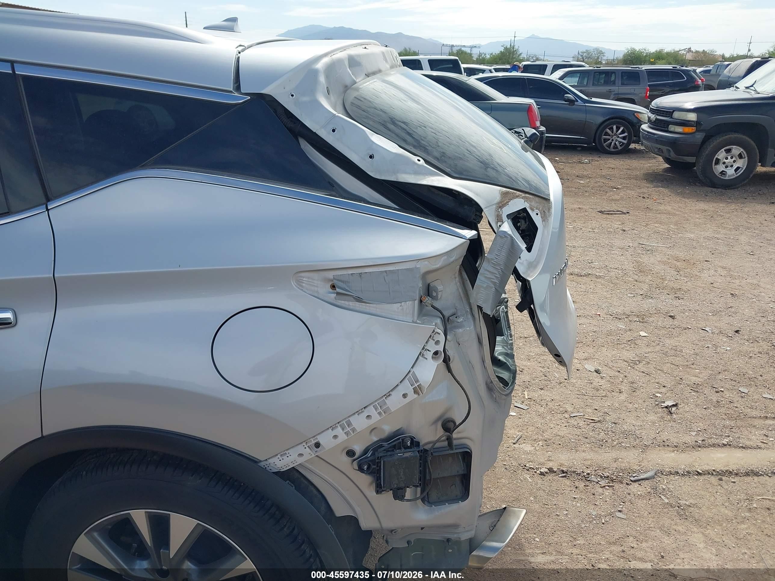 2015 Nissan Murano Sl Серебряный vin: 5N1AZ2MG7FN218201
