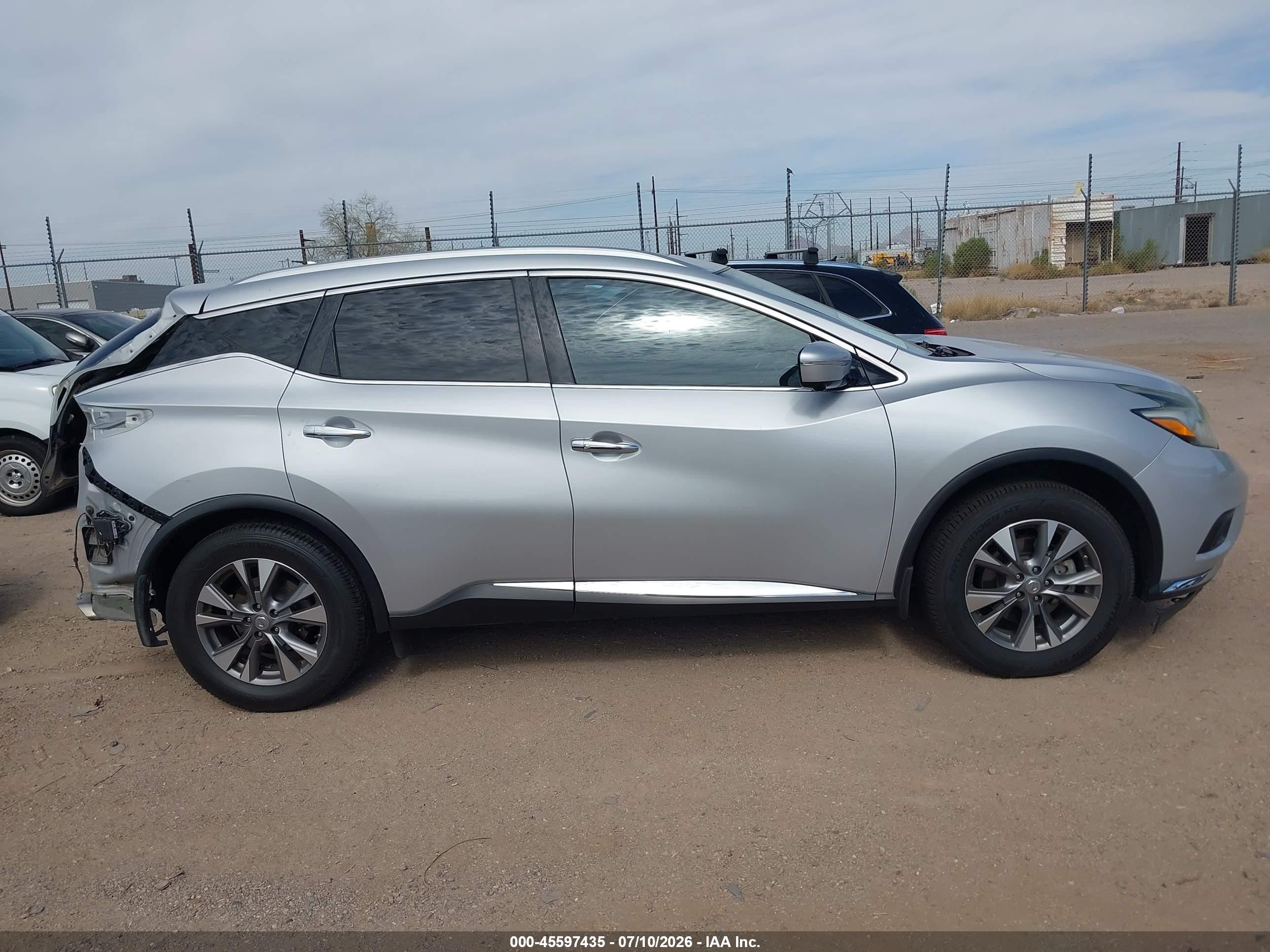 2015 Nissan Murano Sl Серебряный vin: 5N1AZ2MG7FN218201