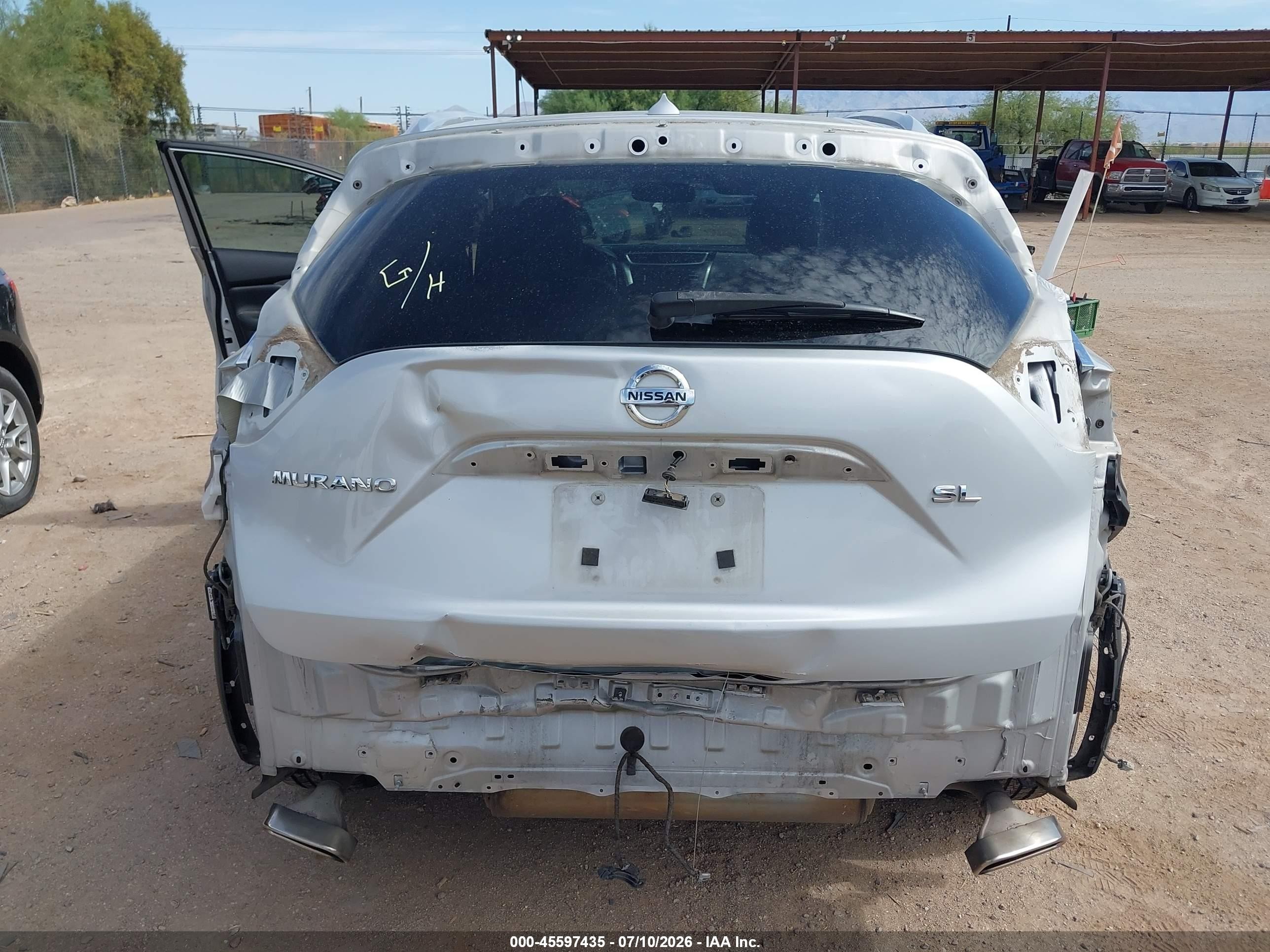 2015 Nissan Murano Sl Серебряный vin: 5N1AZ2MG7FN218201