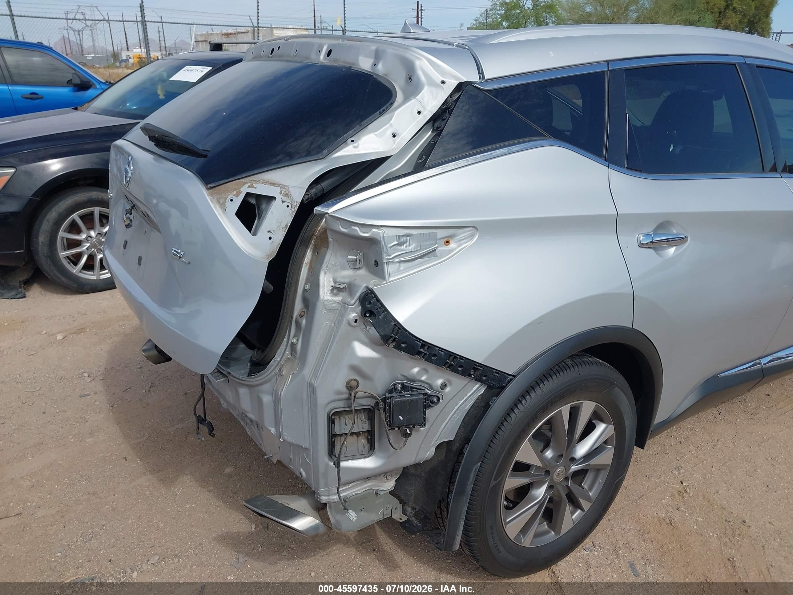2015 Nissan Murano Sl Серебряный vin: 5N1AZ2MG7FN218201