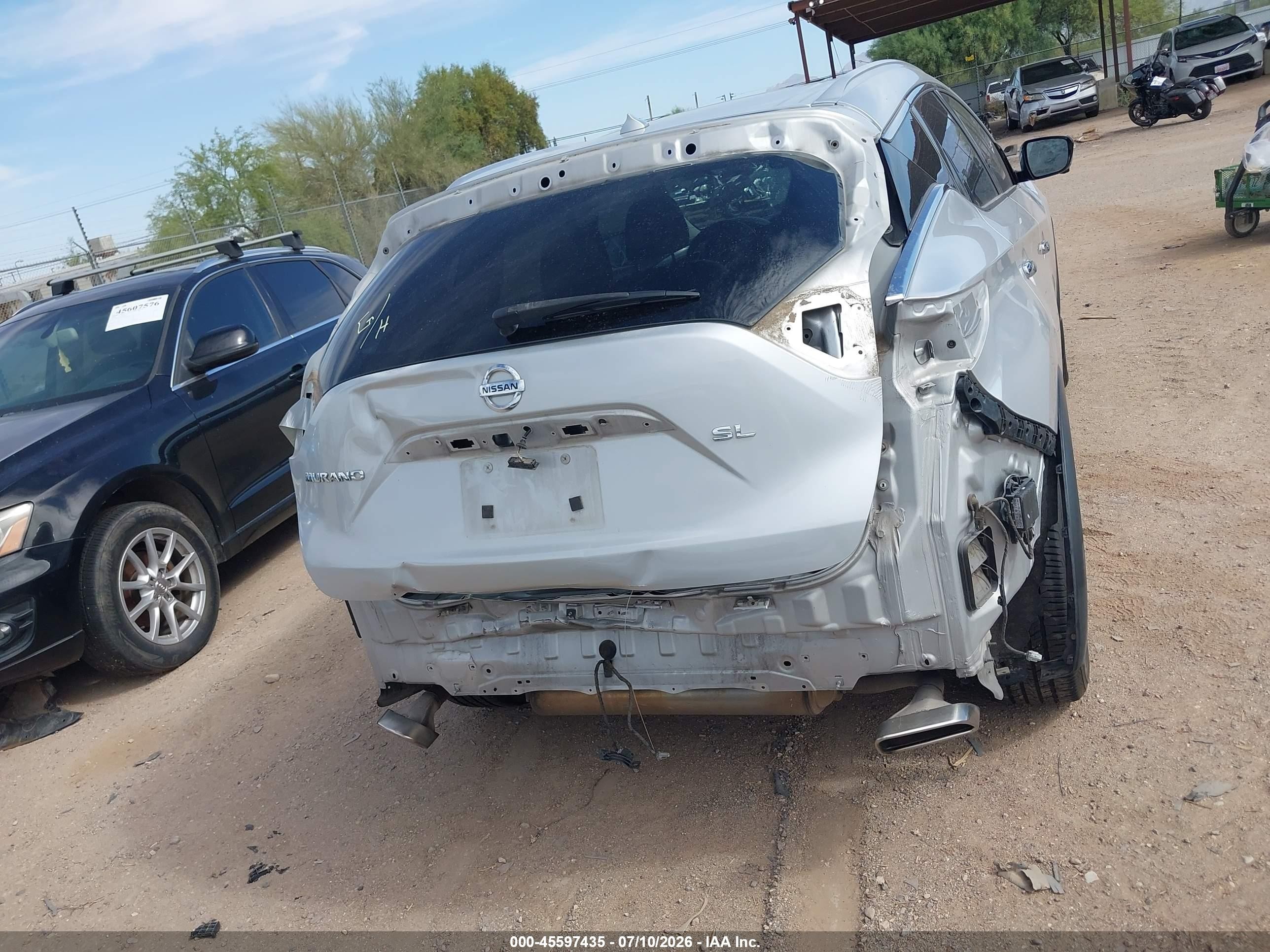 2015 Nissan Murano Sl Серебряный vin: 5N1AZ2MG7FN218201