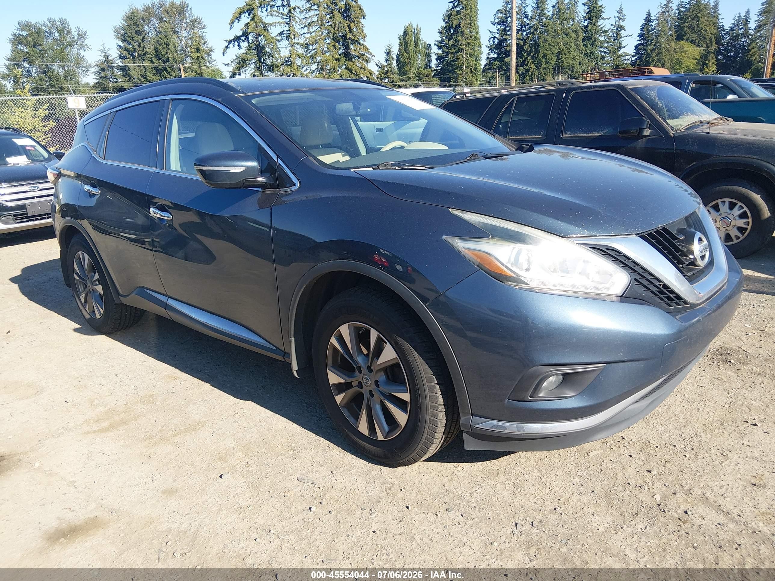 2015 Nissan Murano Sv Blue vin: 5N1AZ2MG7FN223169