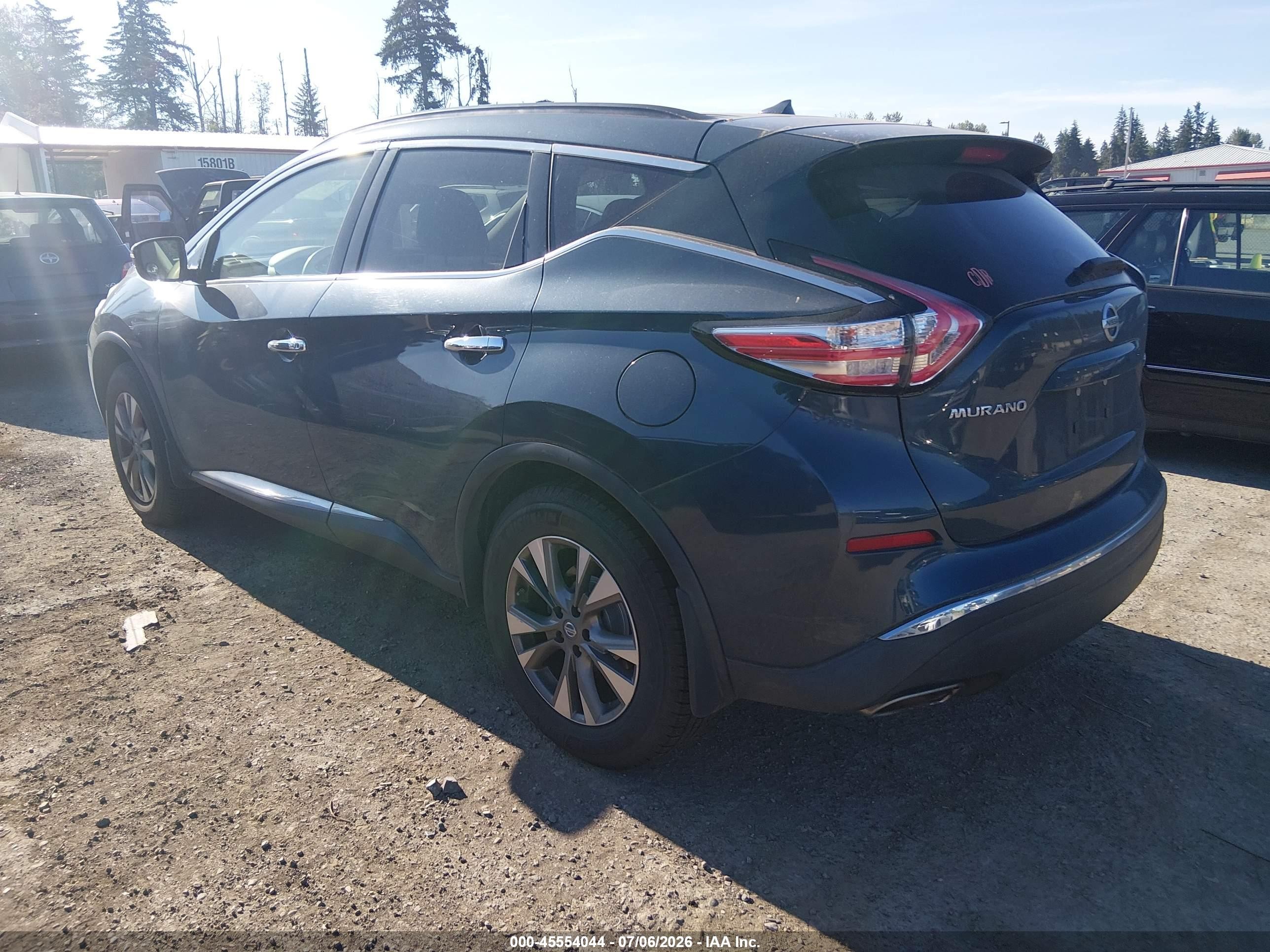 2015 Nissan Murano Sv Синий vin: 5N1AZ2MG7FN223169
