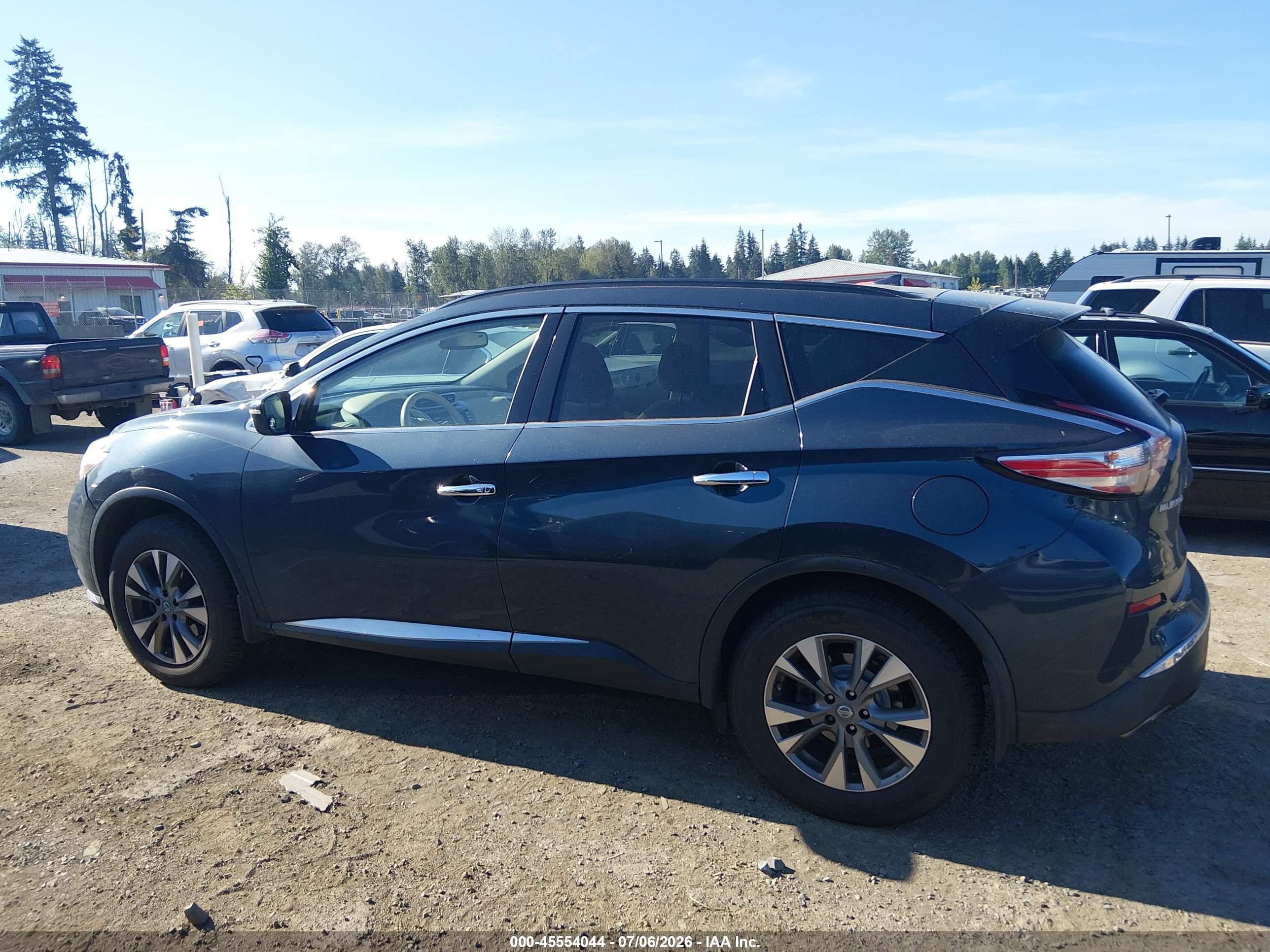 2015 Nissan Murano Sv Синий vin: 5N1AZ2MG7FN223169