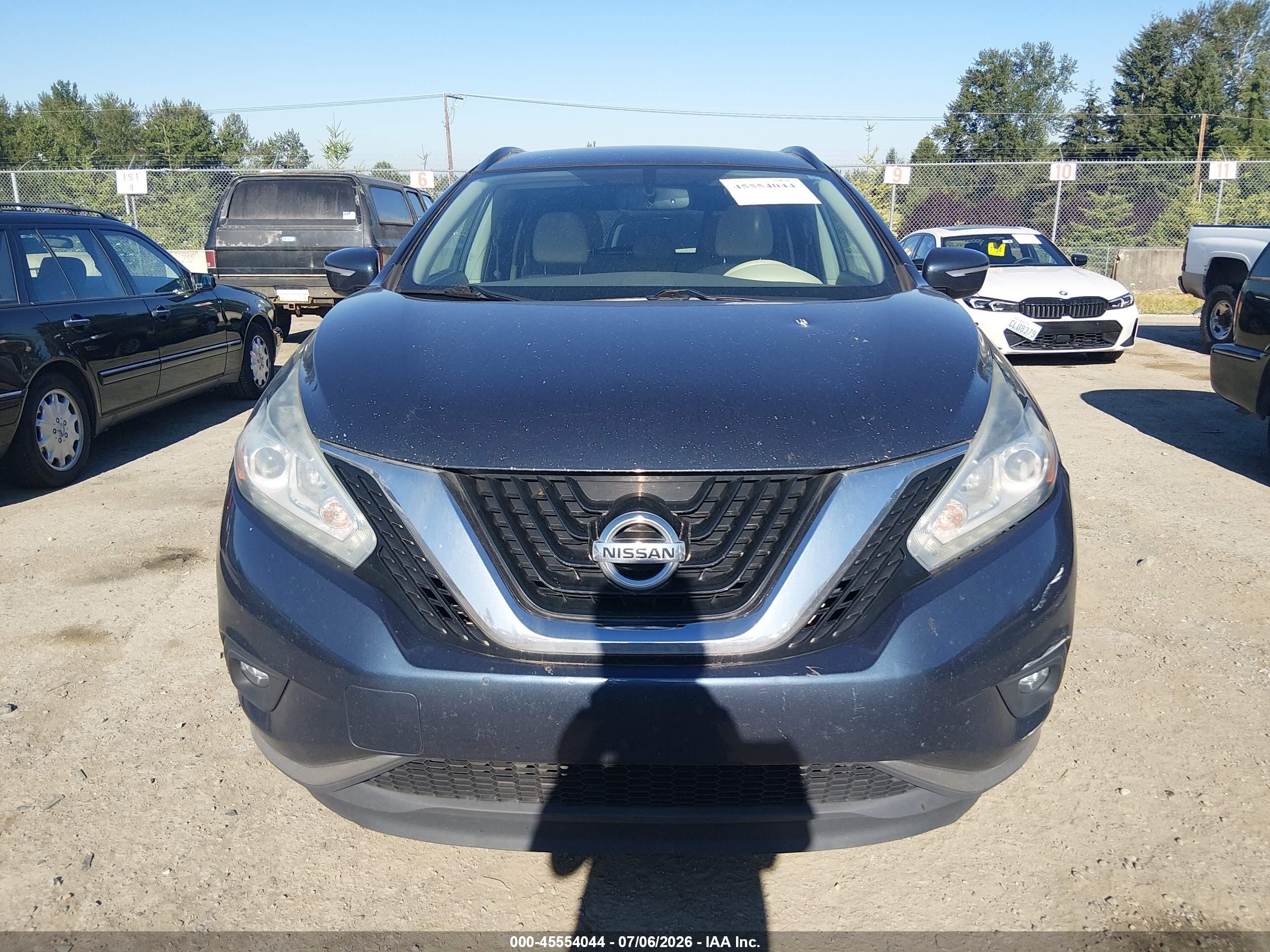 2015 Nissan Murano Sv Синий vin: 5N1AZ2MG7FN223169