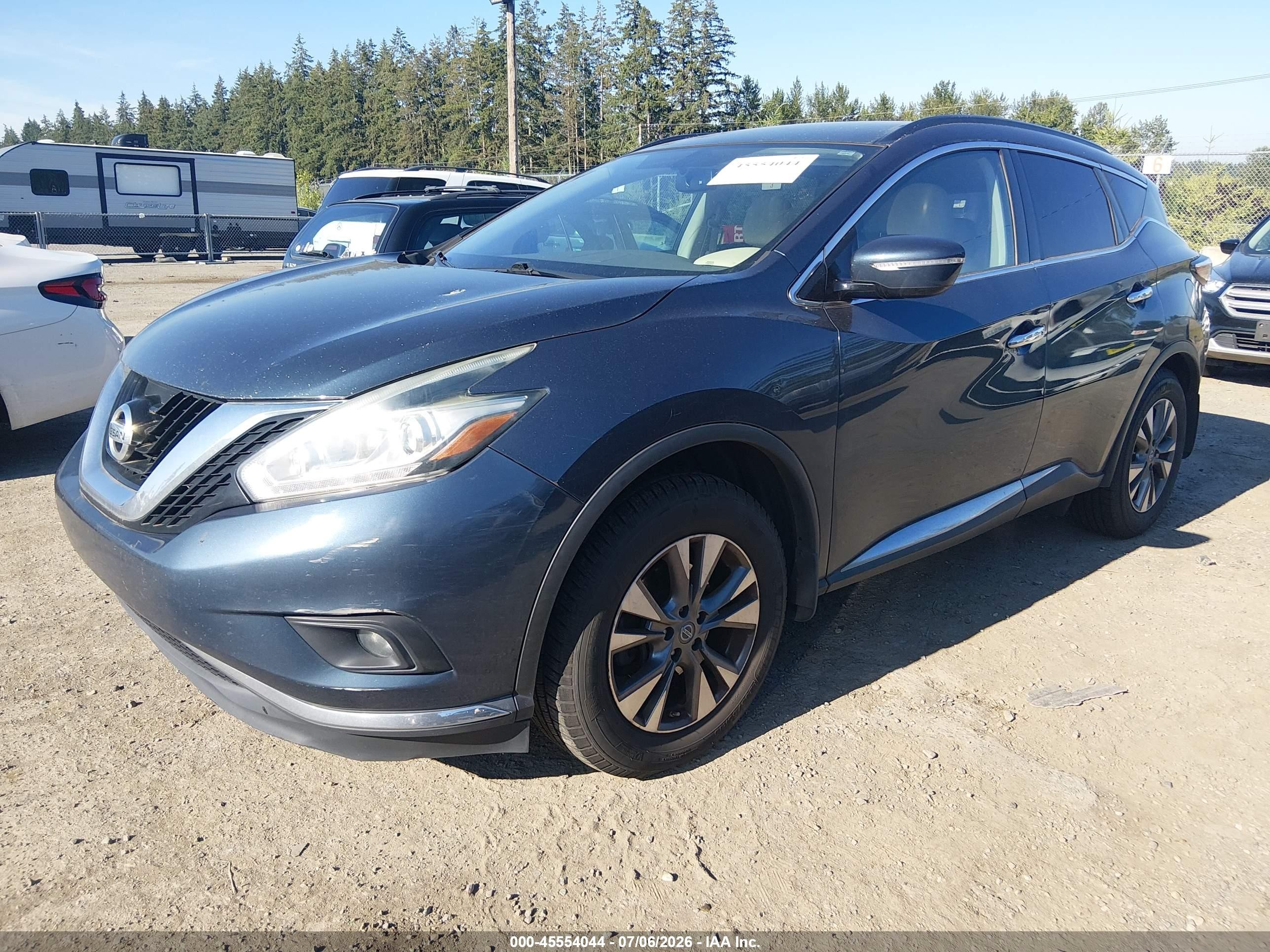 2015 Nissan Murano Sv Синий vin: 5N1AZ2MG7FN223169