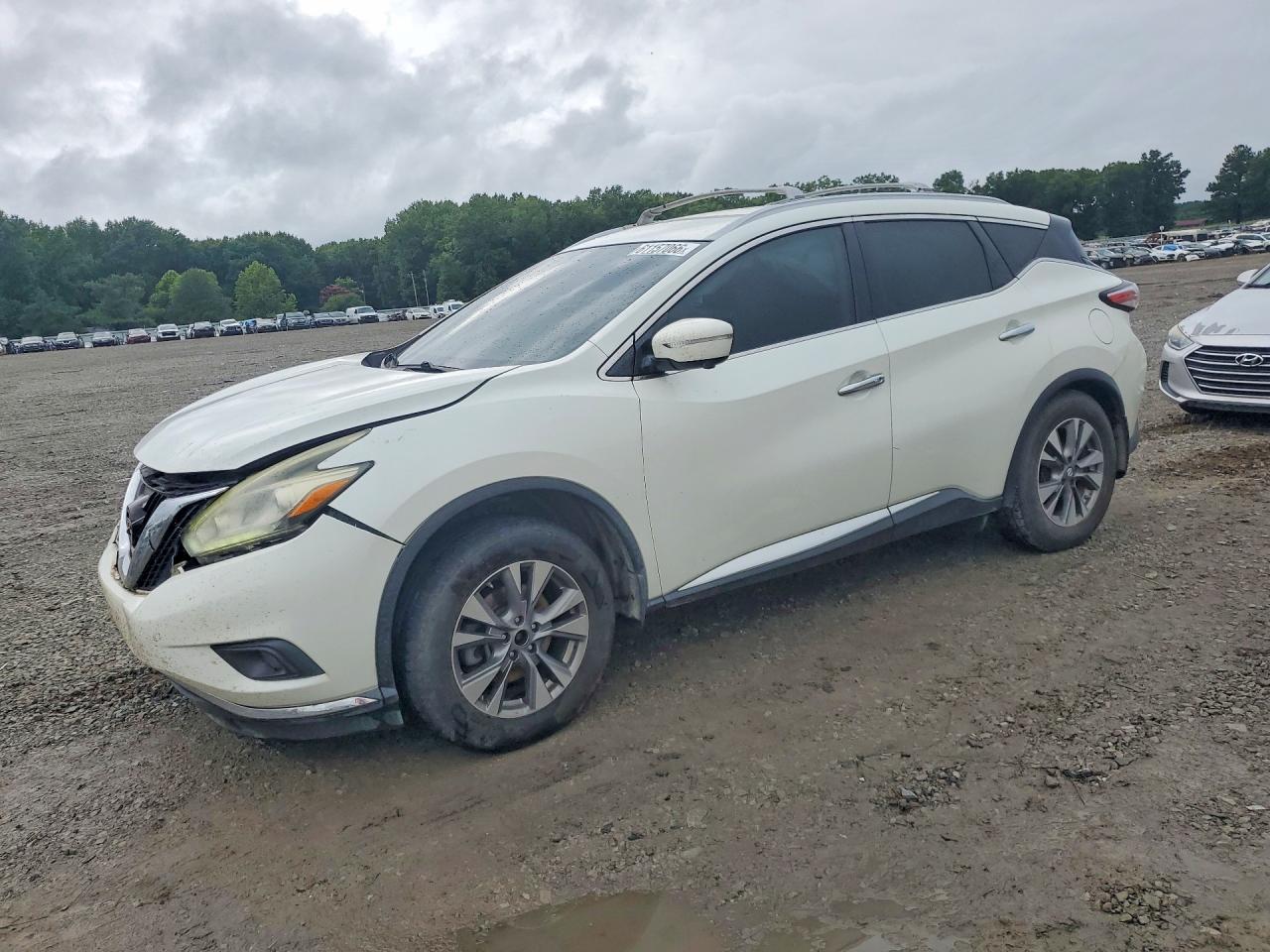 2015 Nissan Murano Sl White vin: 5N1AZ2MG7FN250324