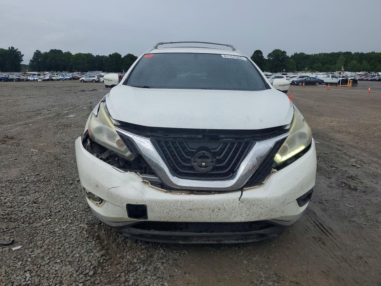2015 Nissan Murano Sl White vin: 5N1AZ2MG7FN250324
