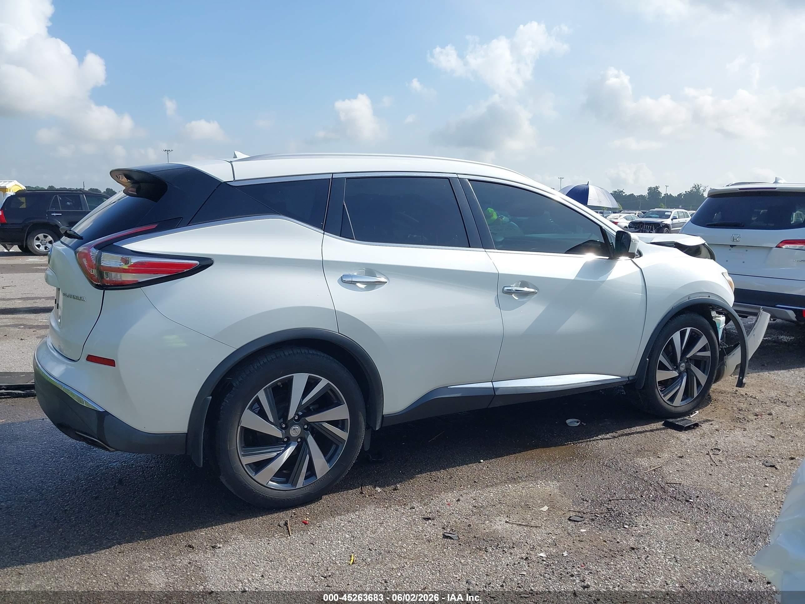 2015 Nissan Murano Platinum Белый vin: 5N1AZ2MG7FN252476