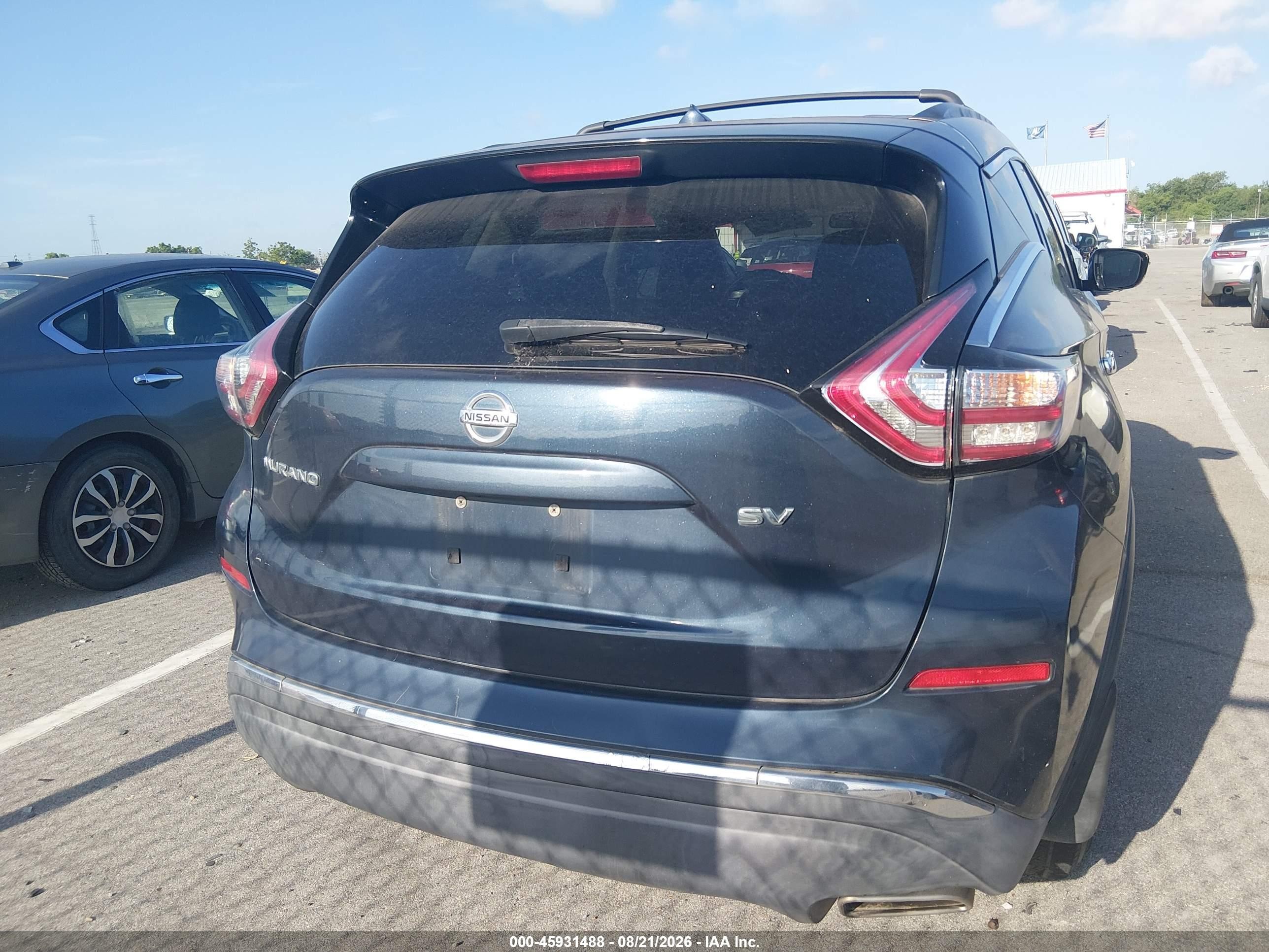 2015 Nissan Murano Sv Dark Blue vin: 5N1AZ2MG8FN248744