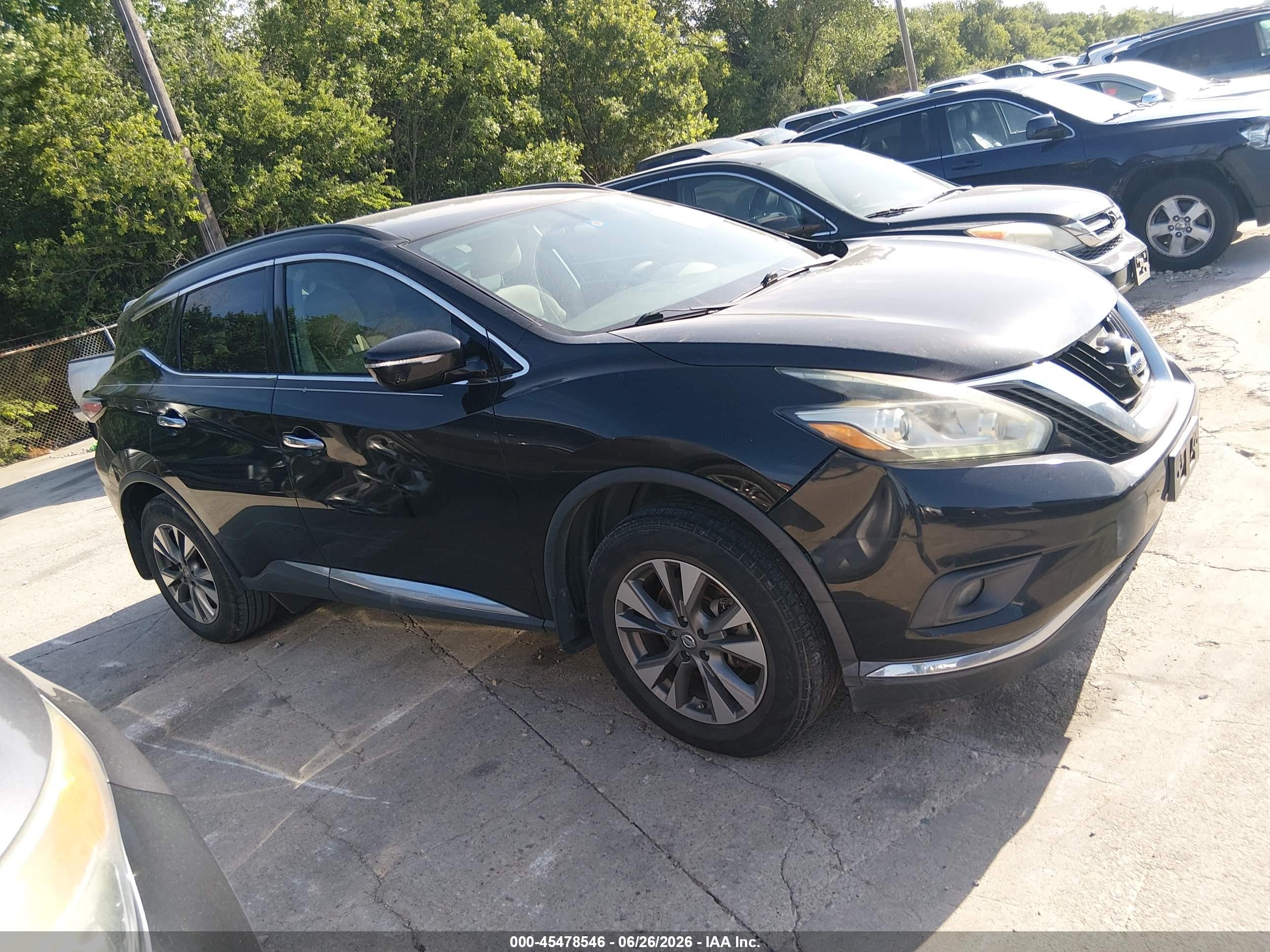 2015 Nissan Murano Sv Black vin: 5N1AZ2MG8FN269660