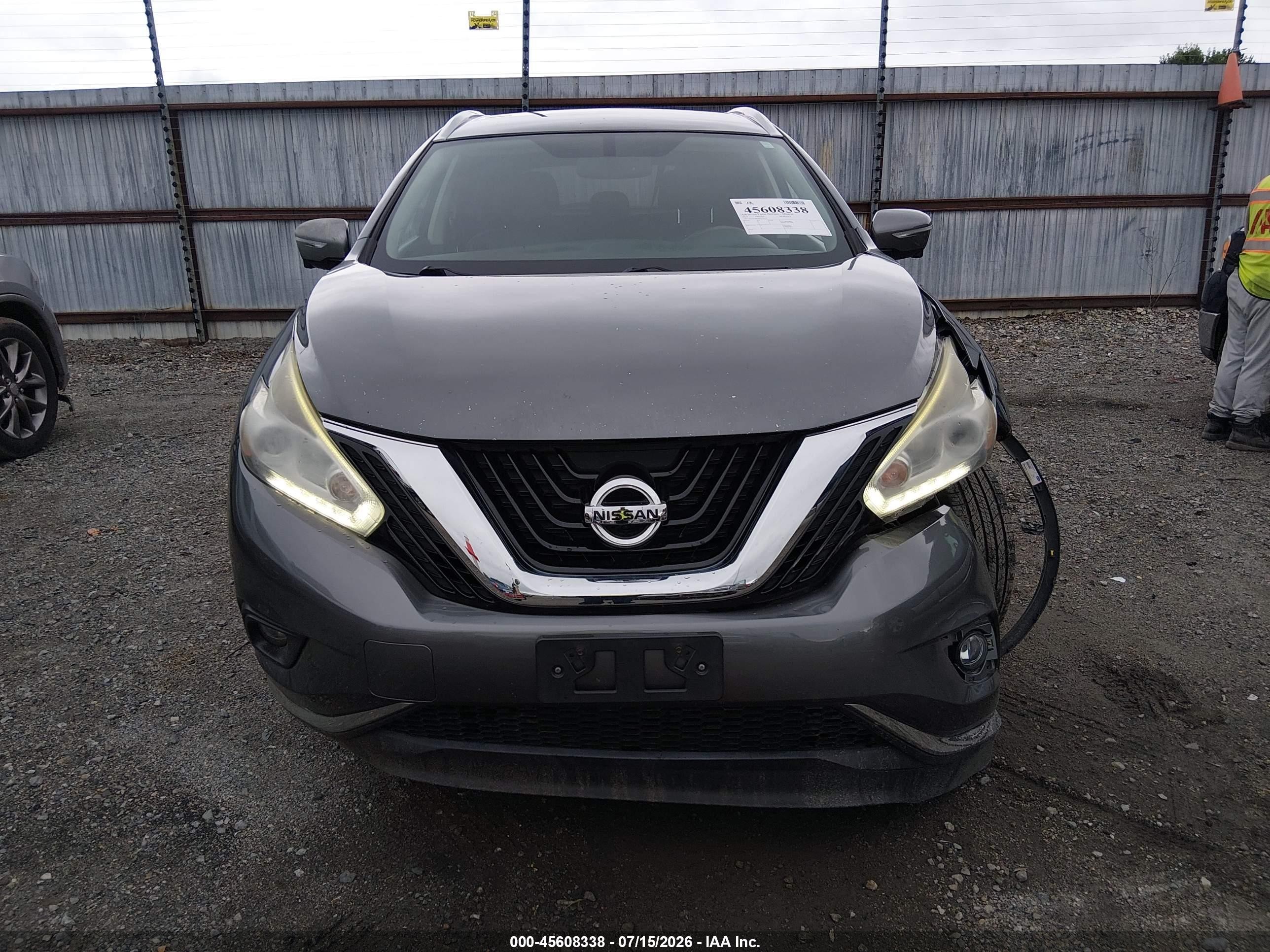 2015 Nissan Murano Sl Серый vin: 5N1AZ2MG8FN271229
