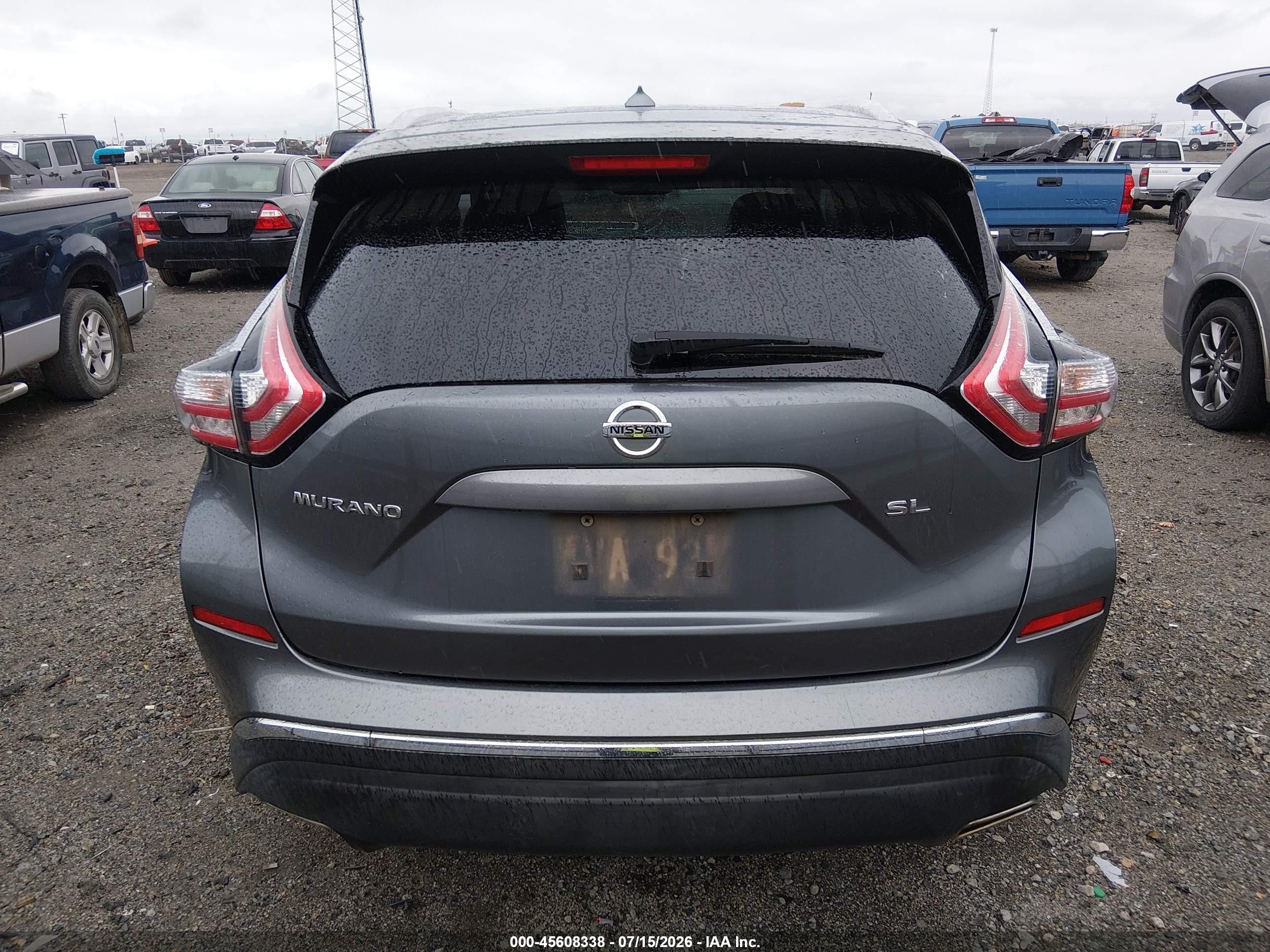 2015 Nissan Murano Sl Серый vin: 5N1AZ2MG8FN271229