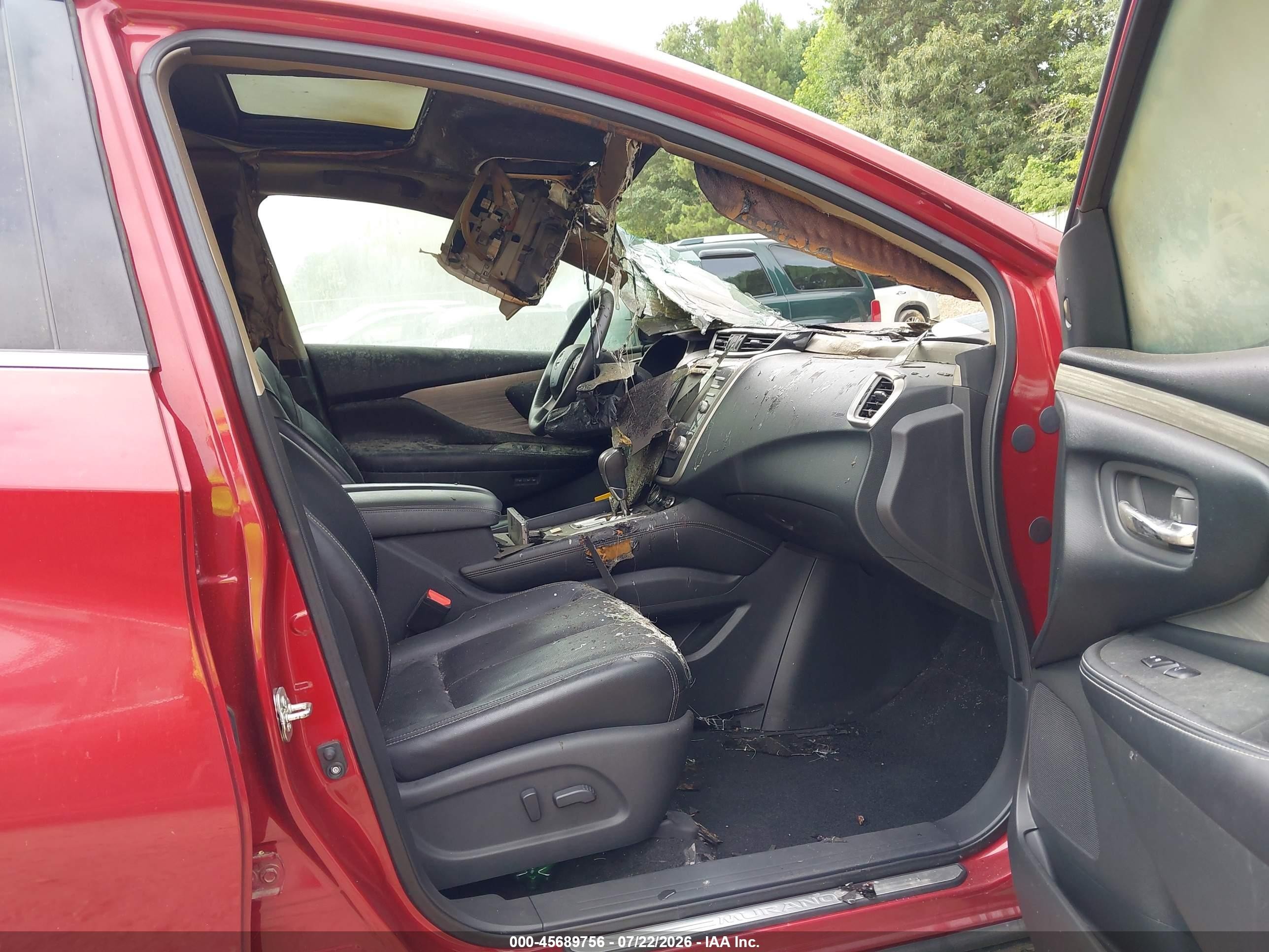 2015 Nissan Murano Platinum/s/sl/sv Red vin: 5N1AZ2MG8FN274986