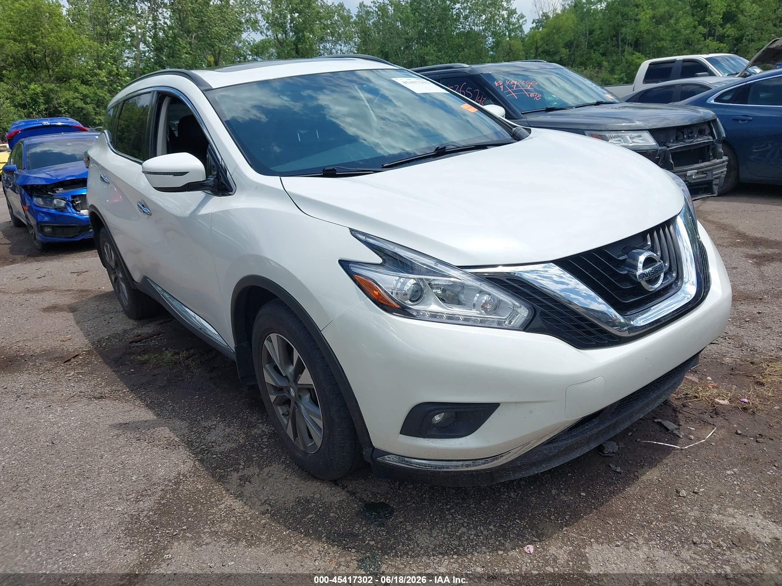 2015 Nissan Murano Platinum/s/sl/sv White vin: 5N1AZ2MG8FN279119