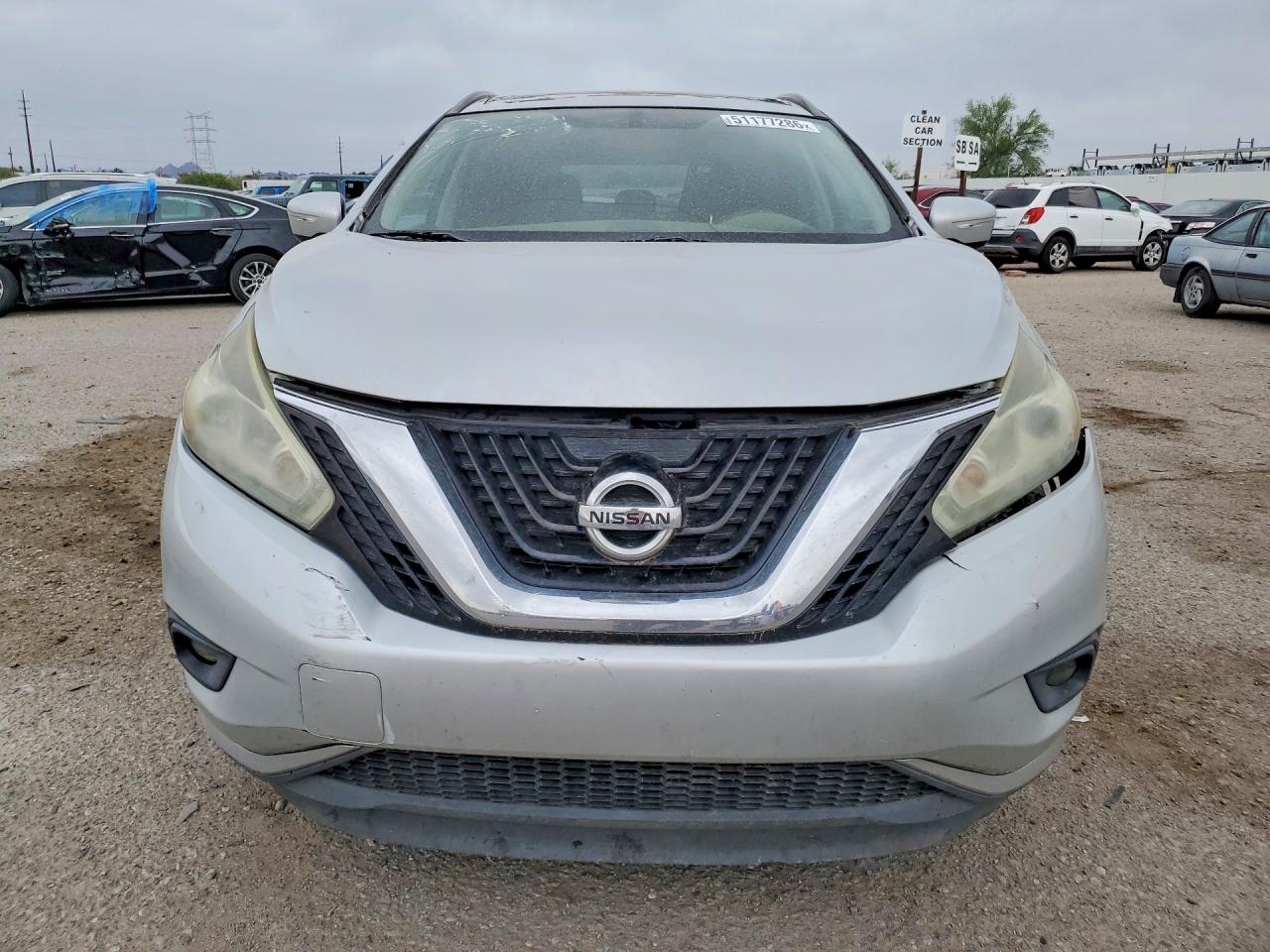 2015 Nissan Murano Sv Silver vin: 5N1AZ2MG8FN280321