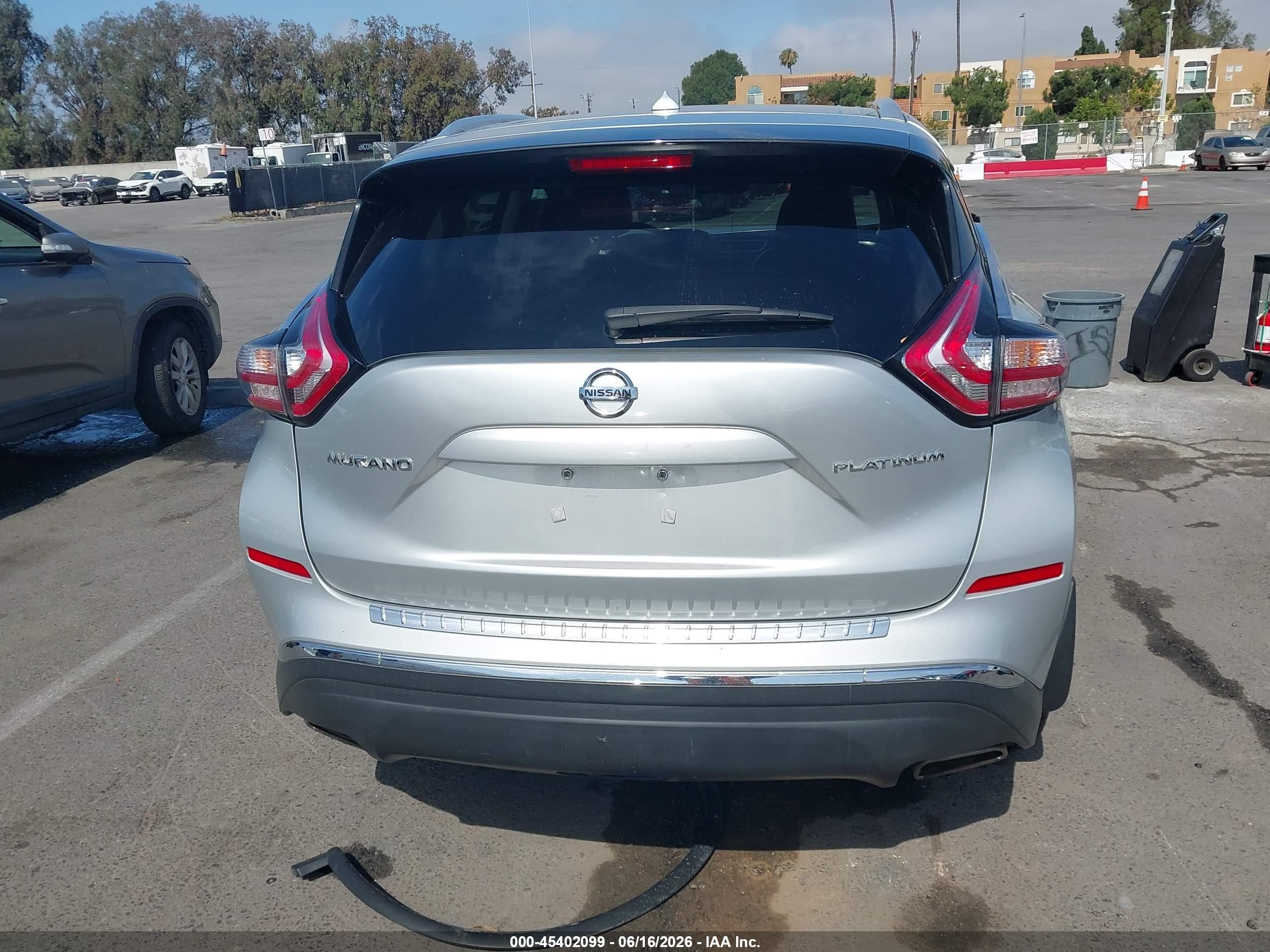 2015 Nissan Murano Platinum Silver vin: 5N1AZ2MG9FN233881
