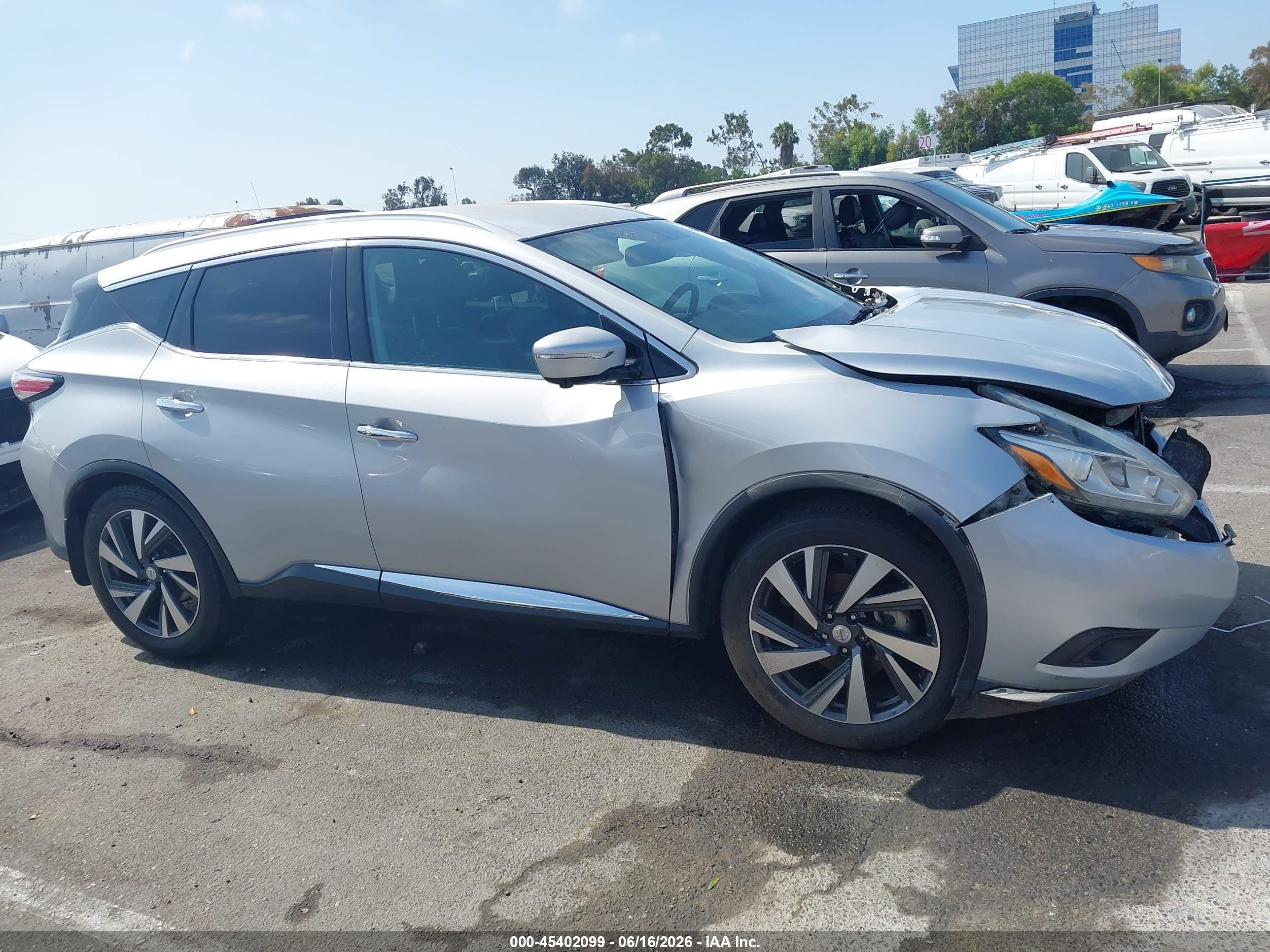 2015 Nissan Murano Platinum Silver vin: 5N1AZ2MG9FN233881