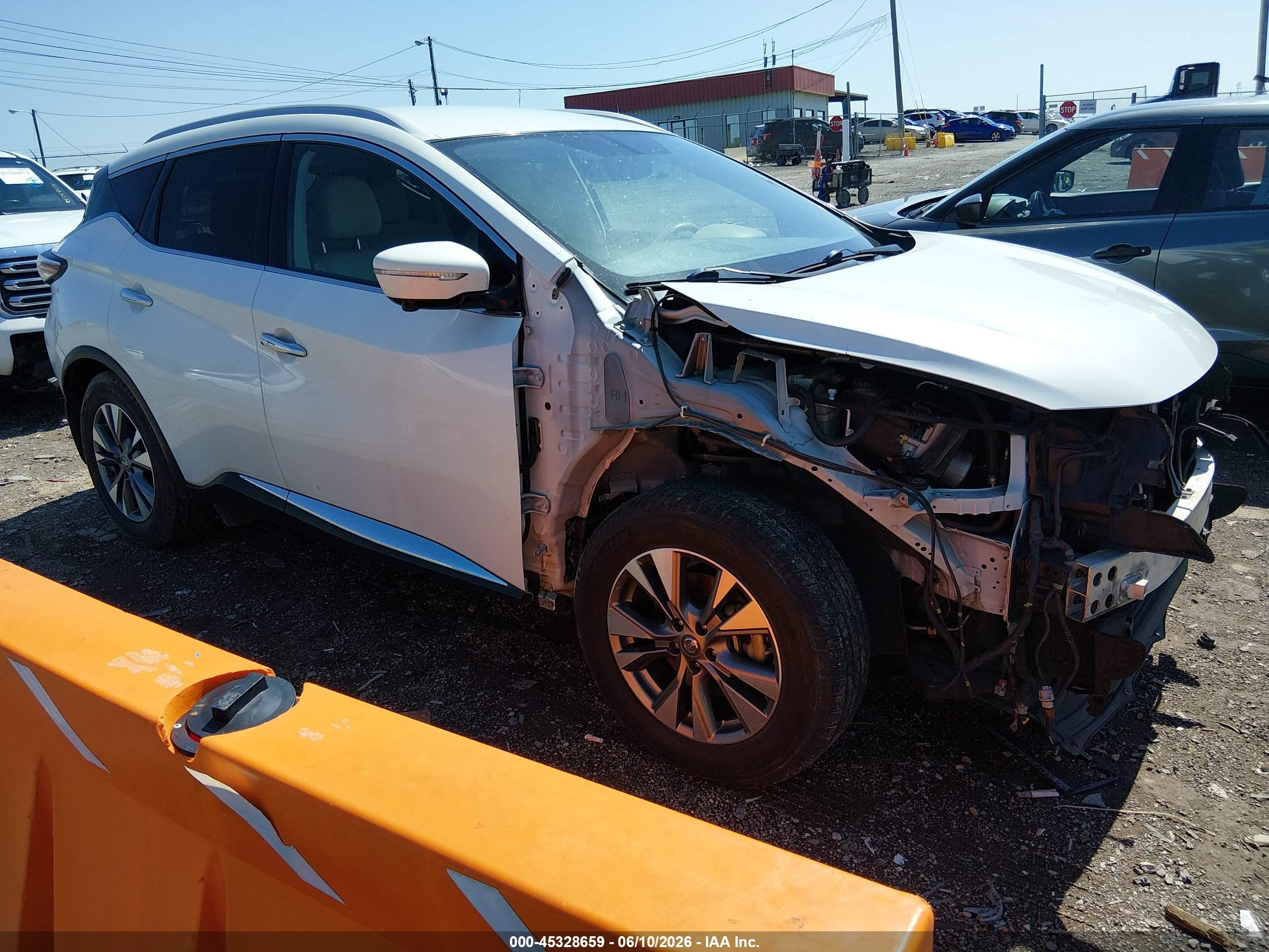 2015 Nissan Murano Sl White vin: 5N1AZ2MG9FN248414