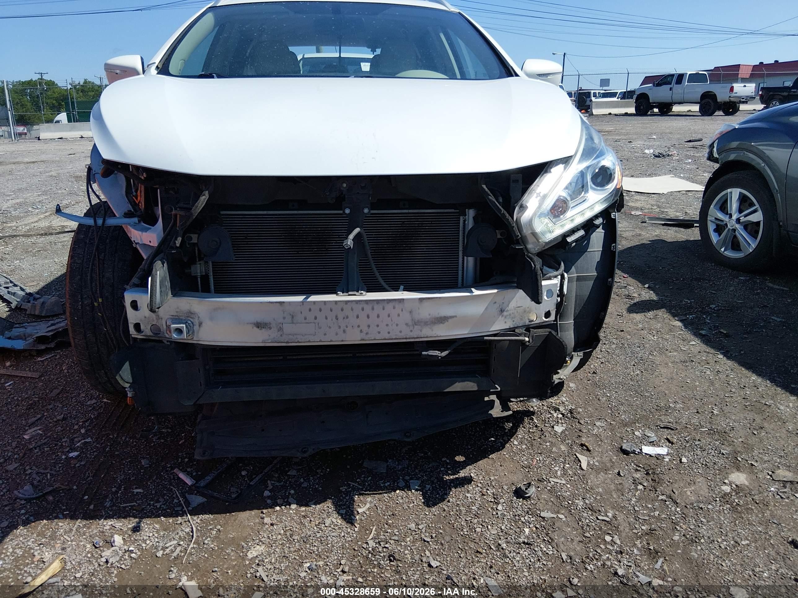 2015 Nissan Murano Sl Белый vin: 5N1AZ2MG9FN248414