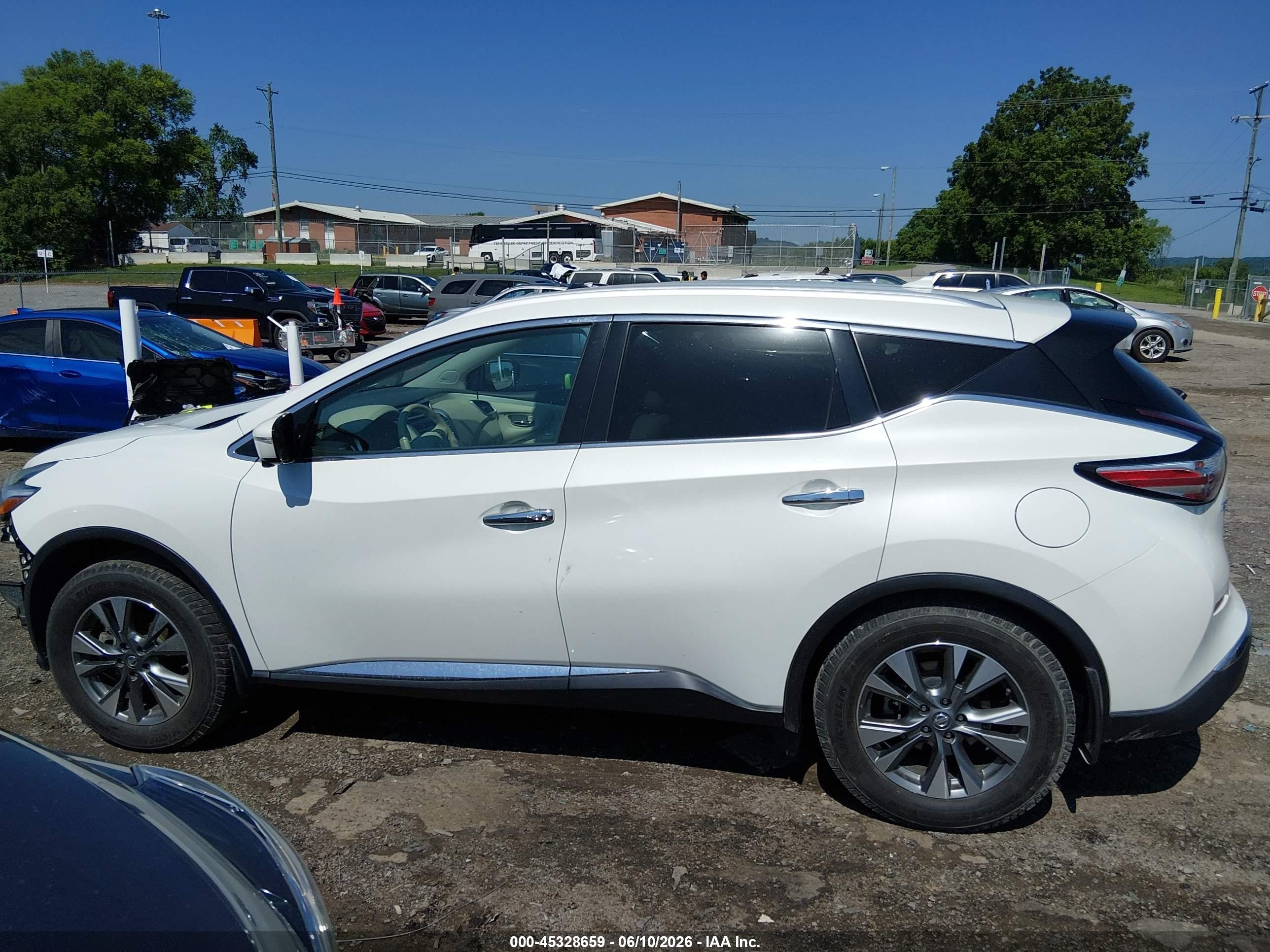 2015 Nissan Murano Sl Белый vin: 5N1AZ2MG9FN248414
