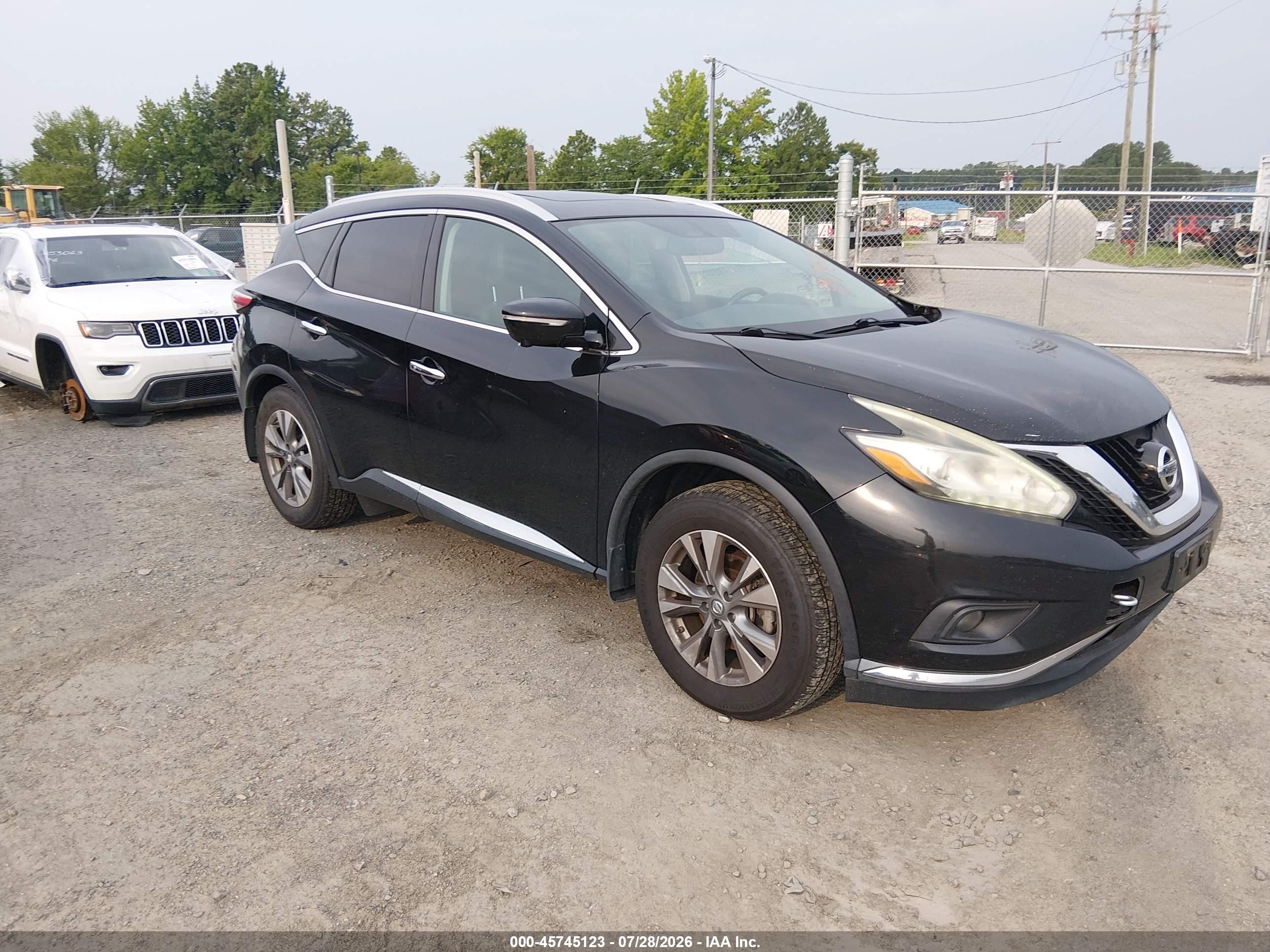 2015 Nissan Murano   Black vin: 5N1AZ2MG9FN265651