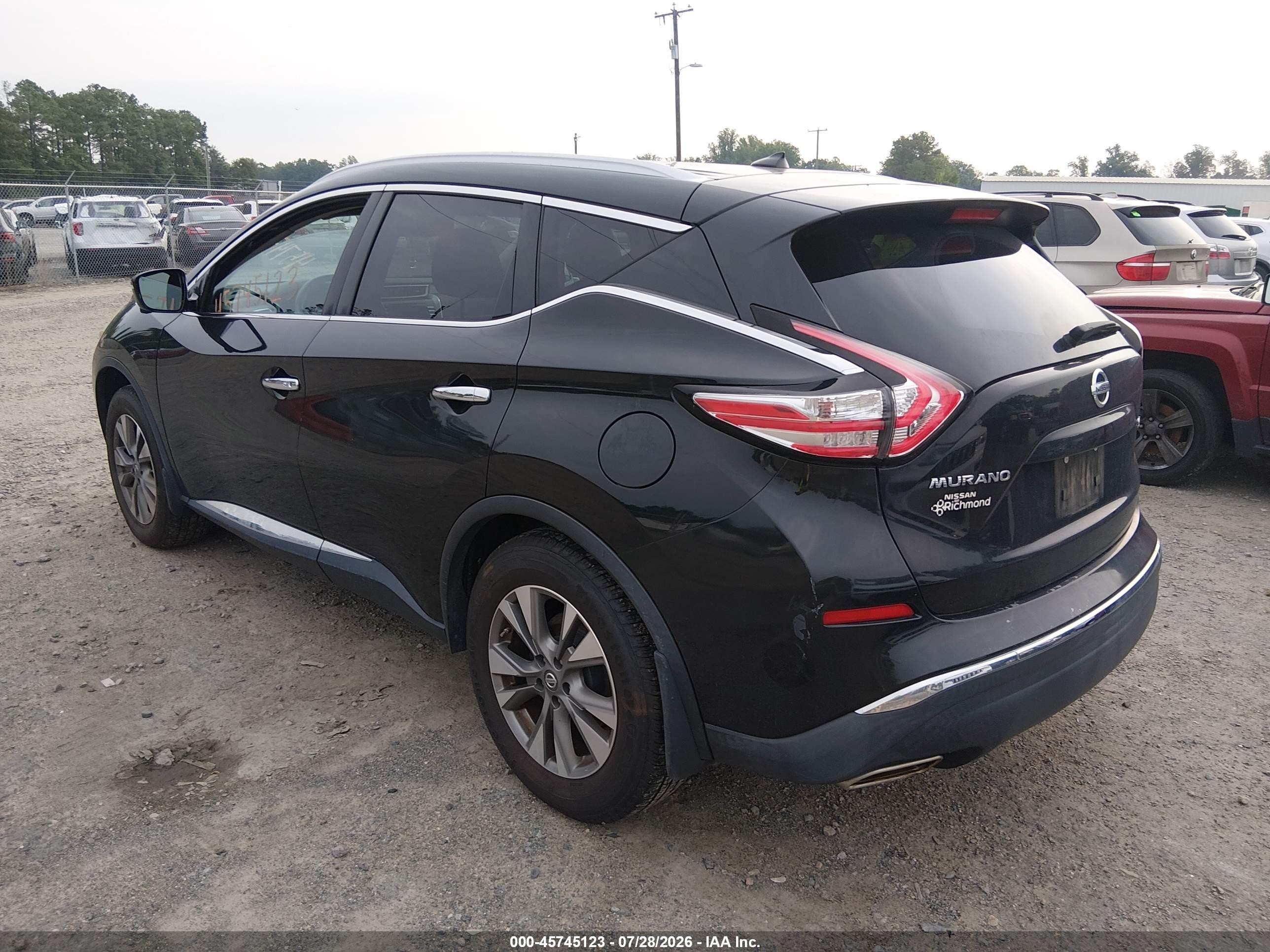 2015 Nissan Murano   Black vin: 5N1AZ2MG9FN265651