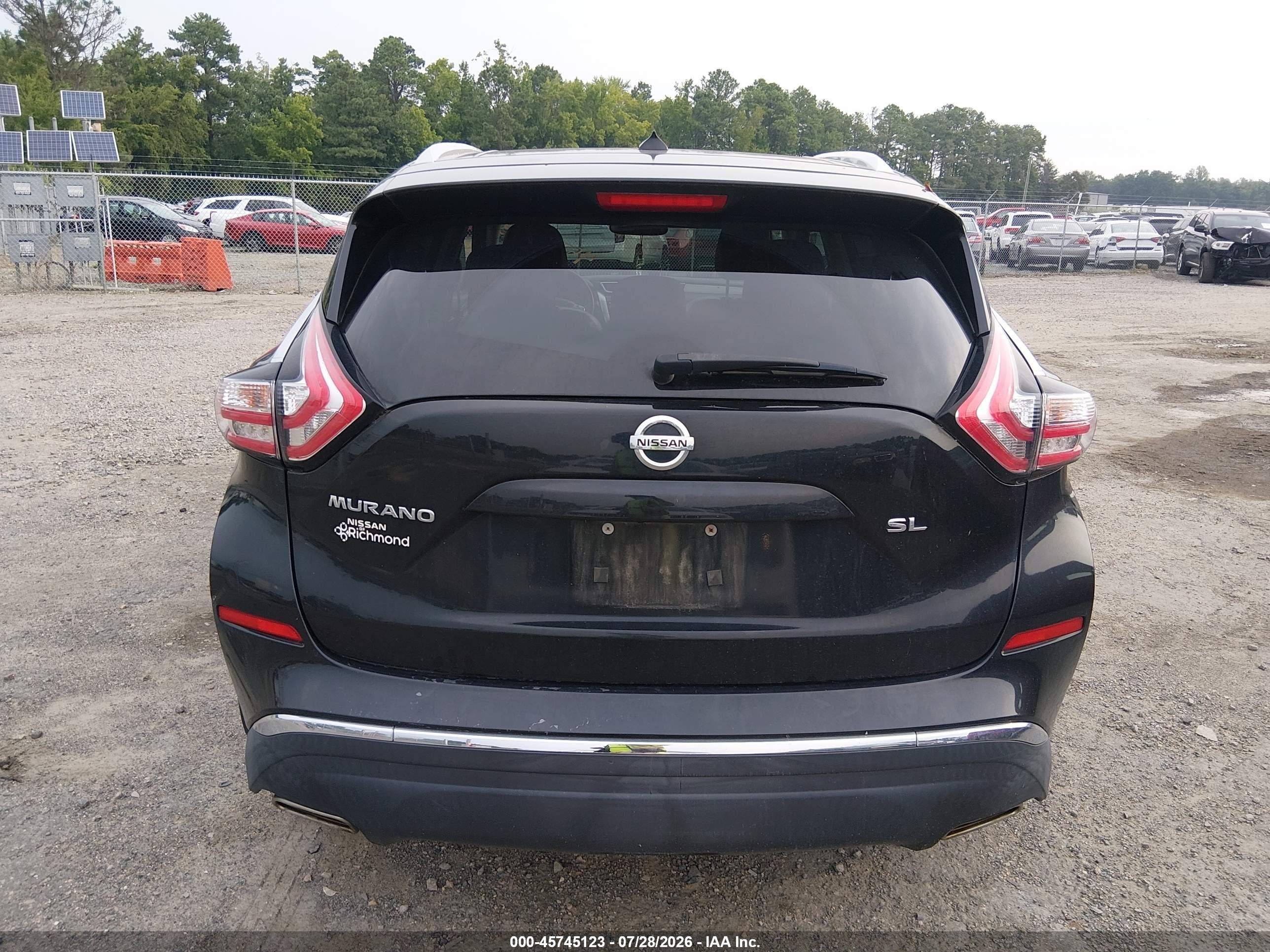 2015 Nissan Murano   Black vin: 5N1AZ2MG9FN265651