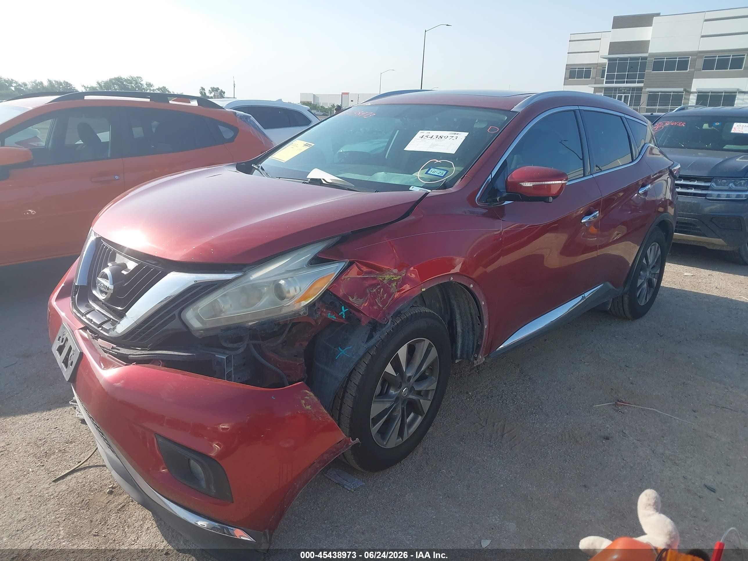 2015 Nissan Murano Sl Red vin: 5N1AZ2MG9FN279002