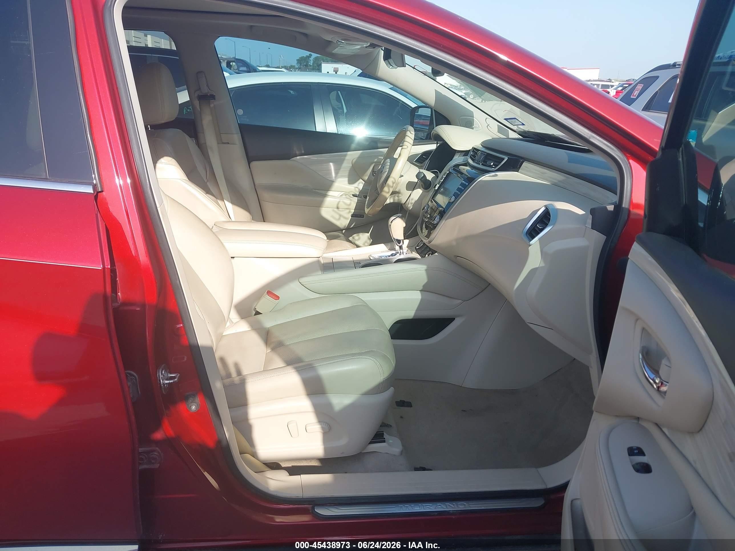 2015 Nissan Murano Sl Red vin: 5N1AZ2MG9FN279002