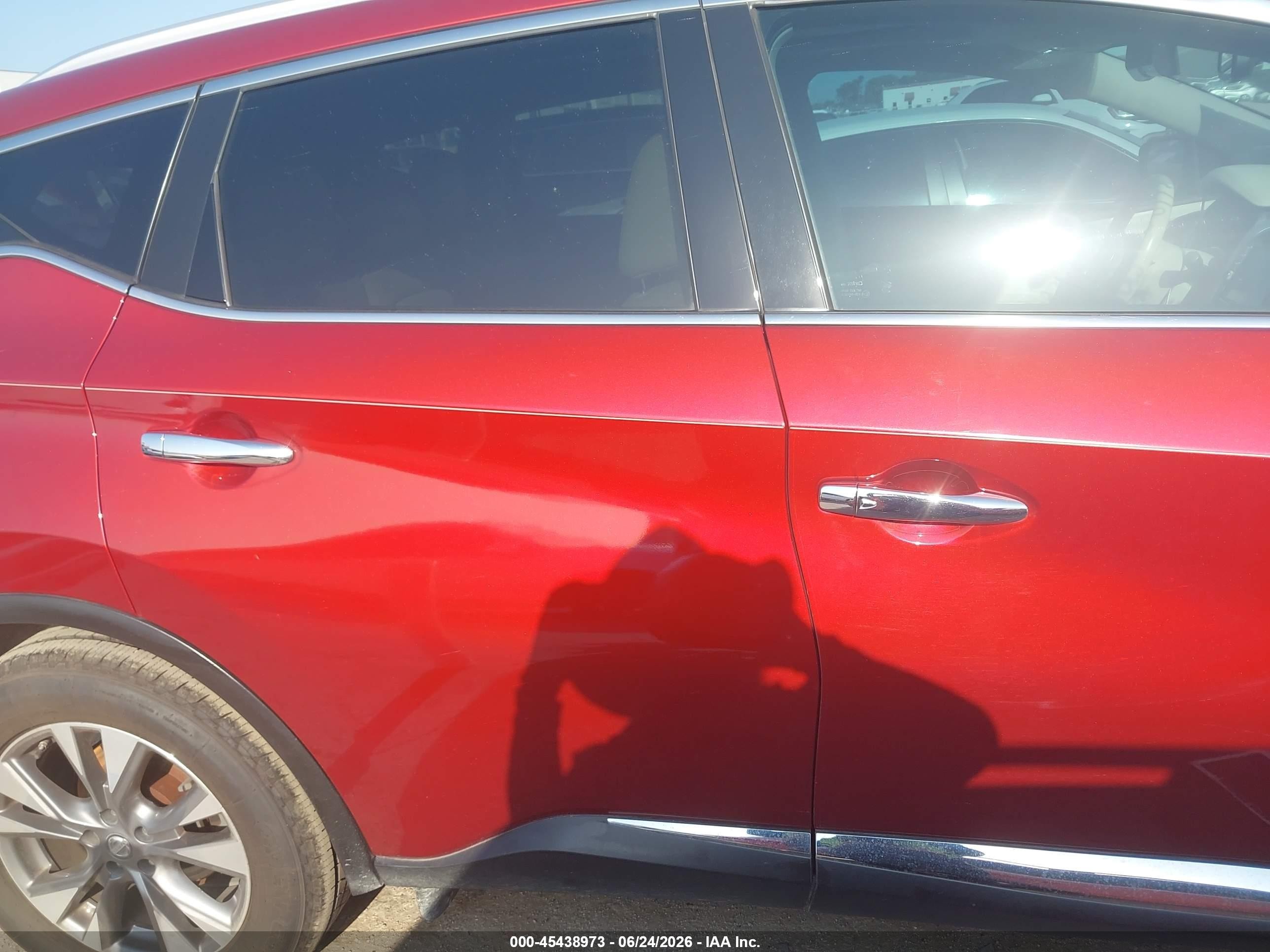2015 Nissan Murano Sl Red vin: 5N1AZ2MG9FN279002