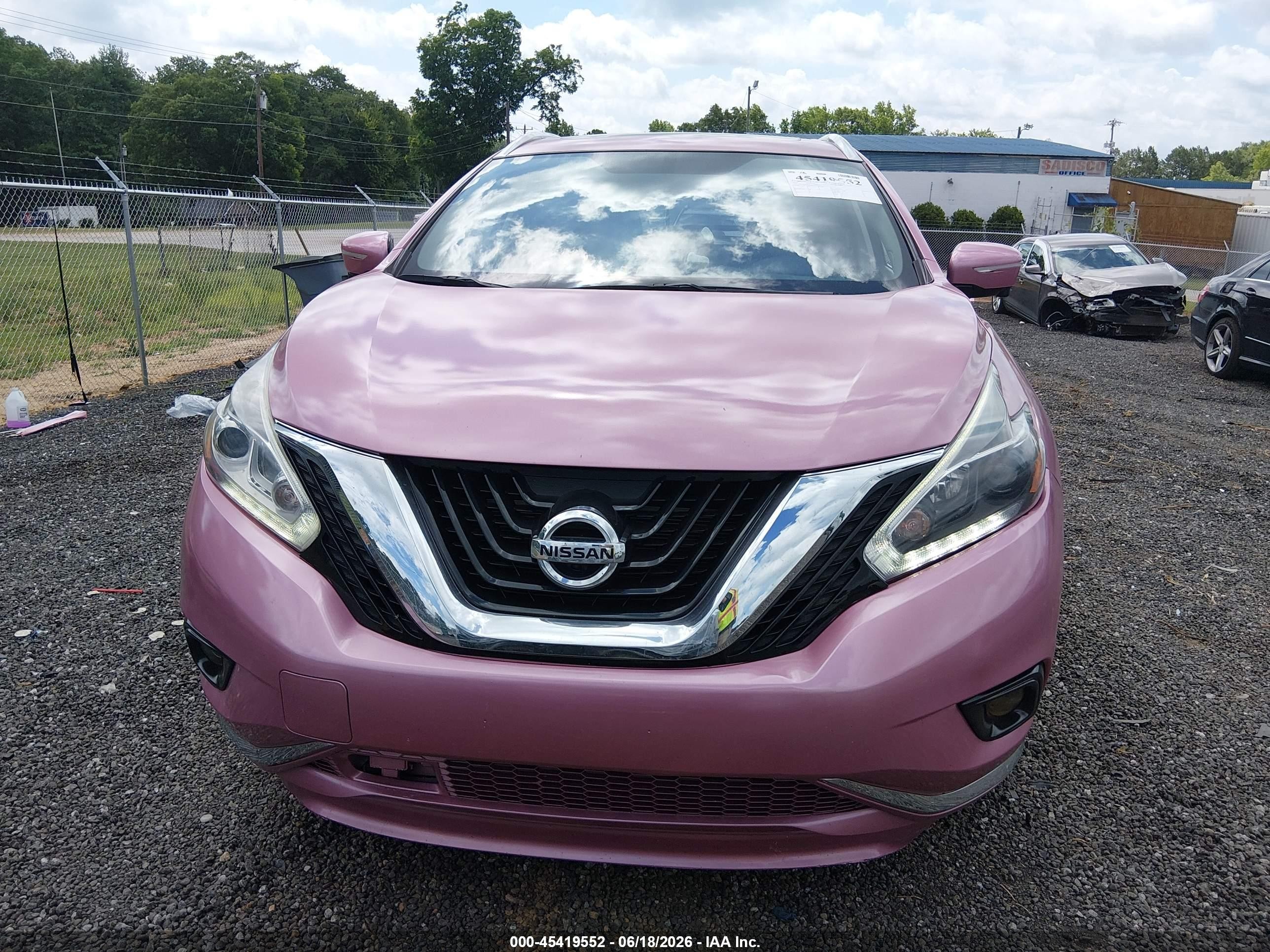 2015 Nissan Murano Sl Pink vin: 5N1AZ2MGXFN201635