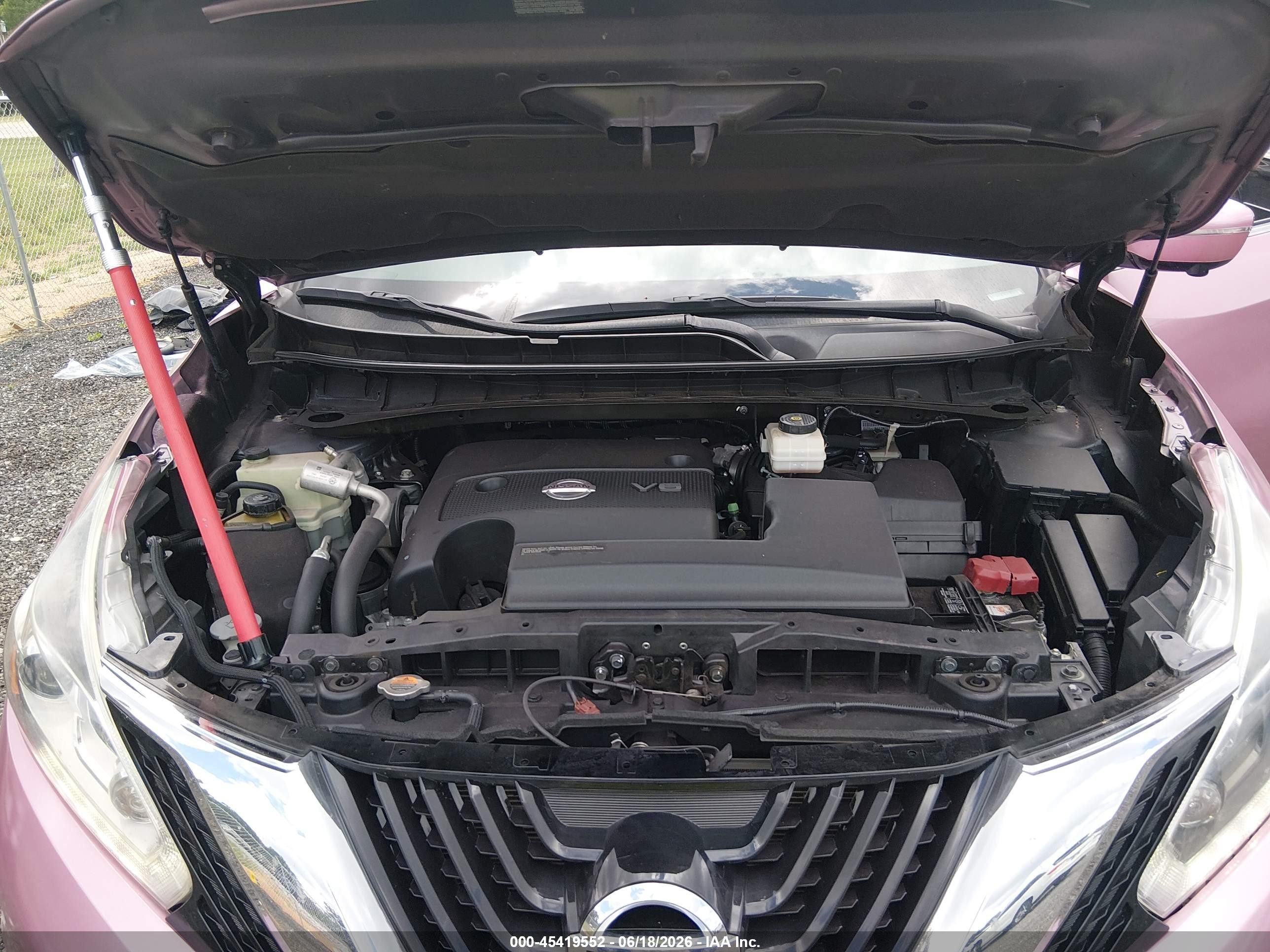 2015 Nissan Murano Sl Pink vin: 5N1AZ2MGXFN201635