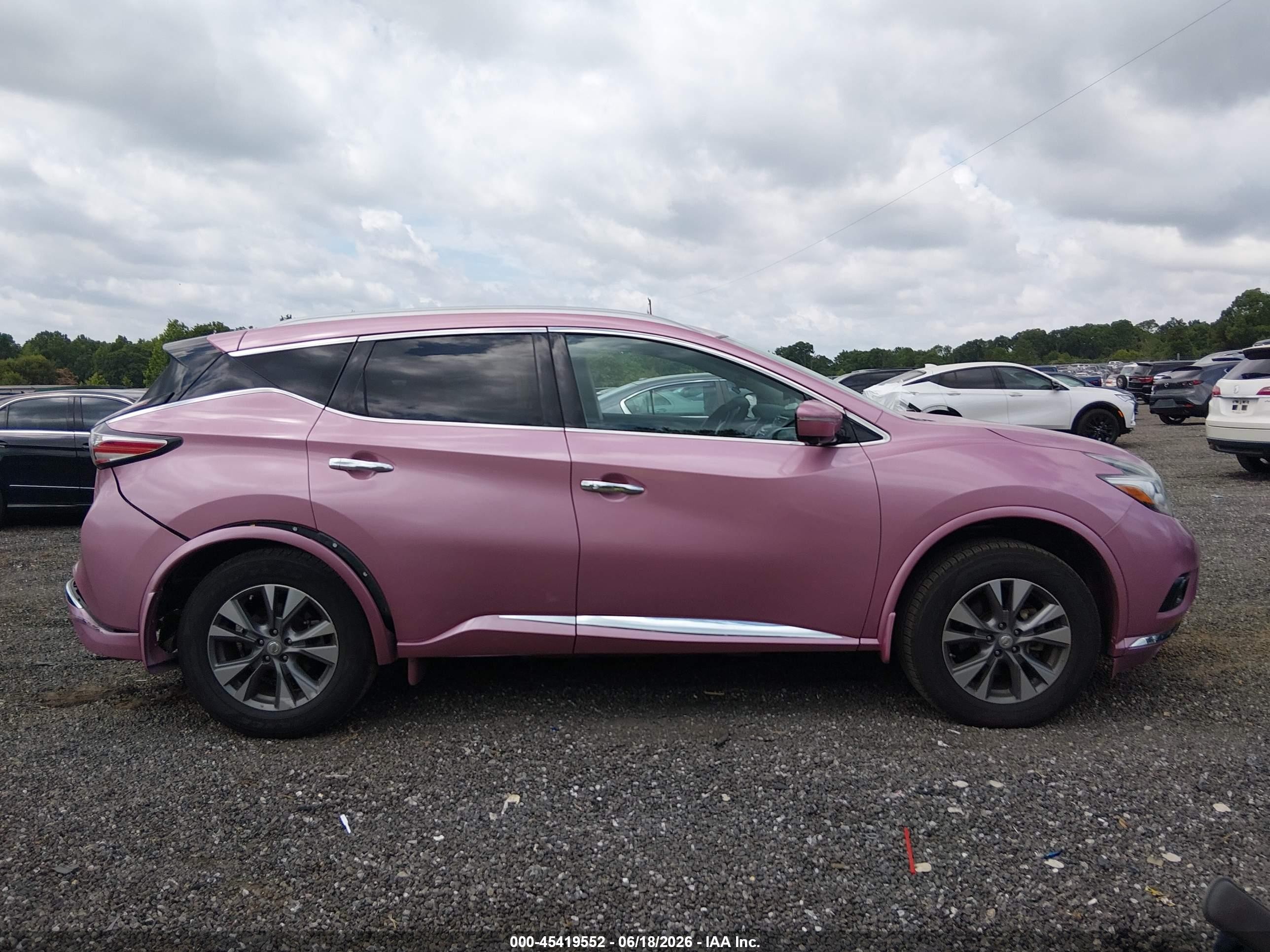 2015 Nissan Murano Sl Pink vin: 5N1AZ2MGXFN201635