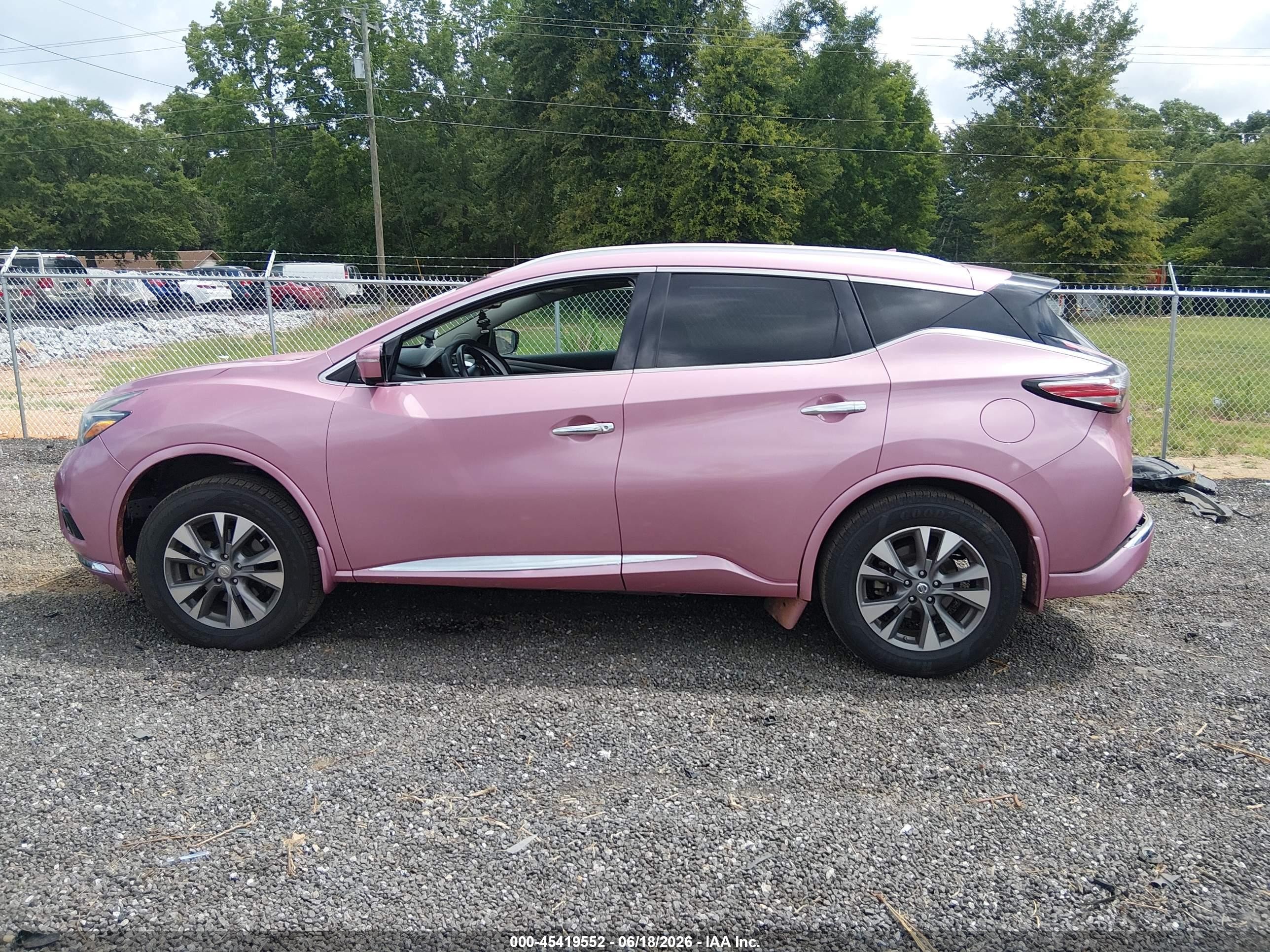 2015 Nissan Murano Sl Pink vin: 5N1AZ2MGXFN201635